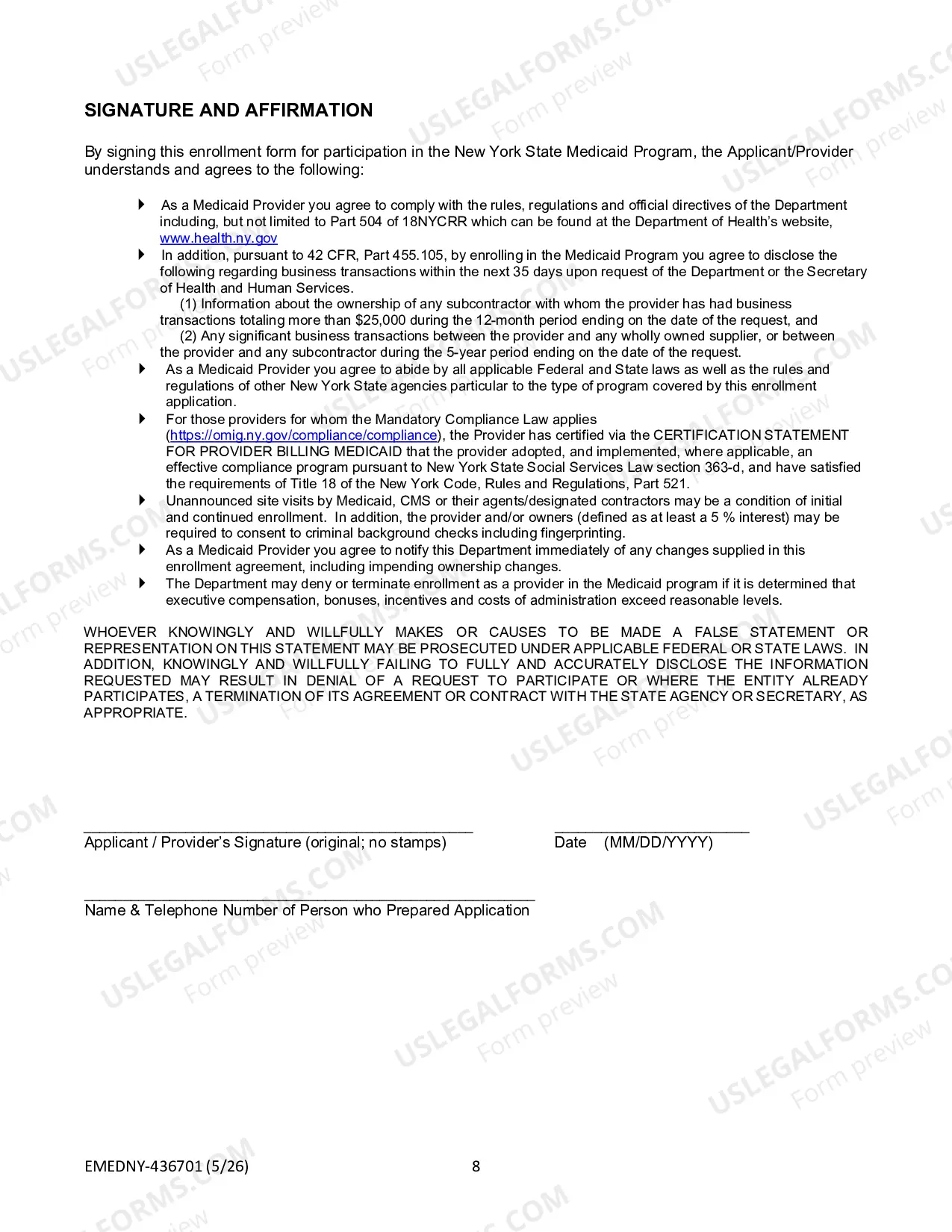 Preview NY Medicaid Provider Enrollment Form For Businesses