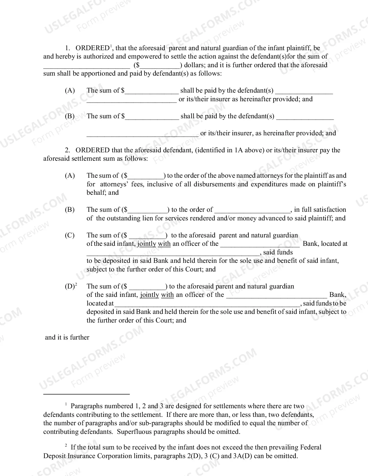 Preview Standard (Infants) Compromise Order