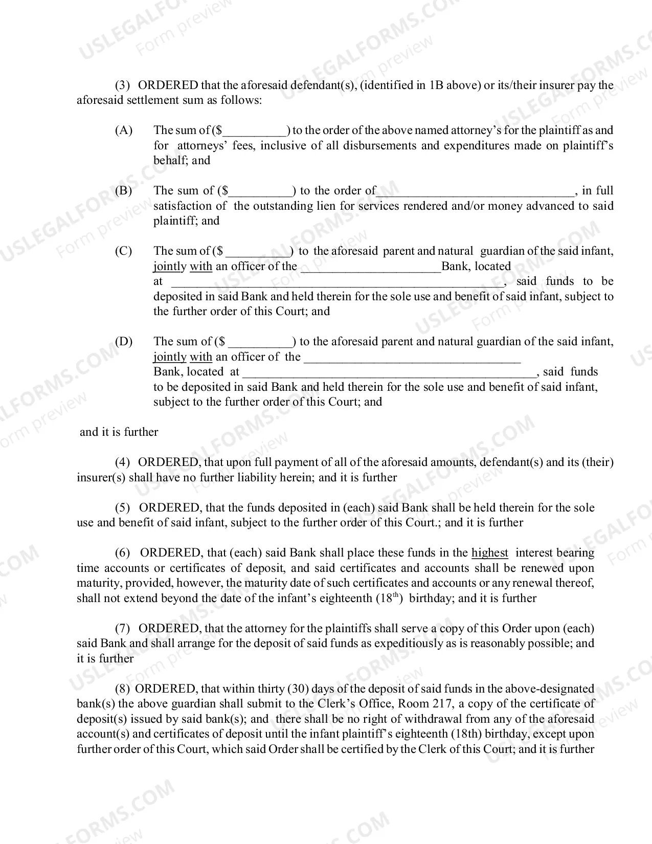 Preview Standard (Infants) Compromise Order