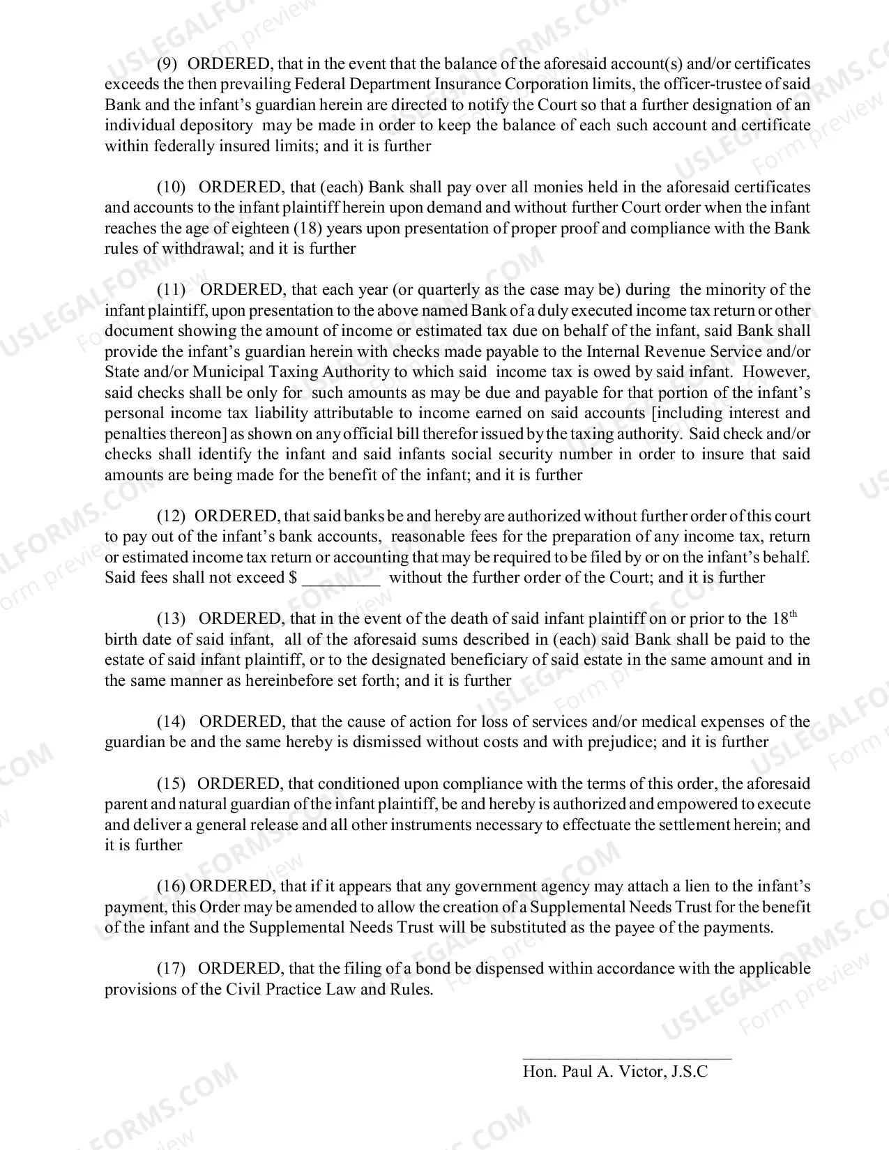 Preview Standard (Infants) Compromise Order