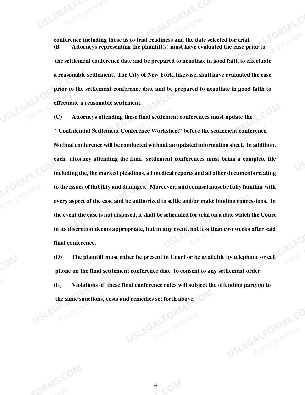 Preview Settlement Conferences & Trial Assignment - updated 10/06/08