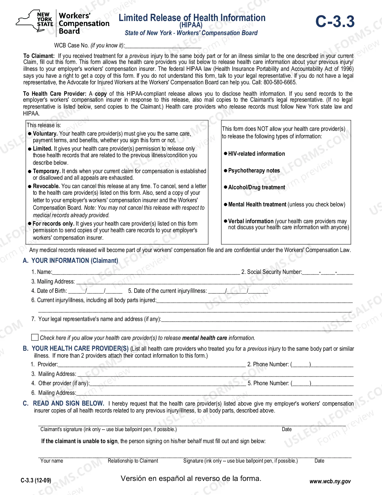 Preview Employee Claim for Compensation