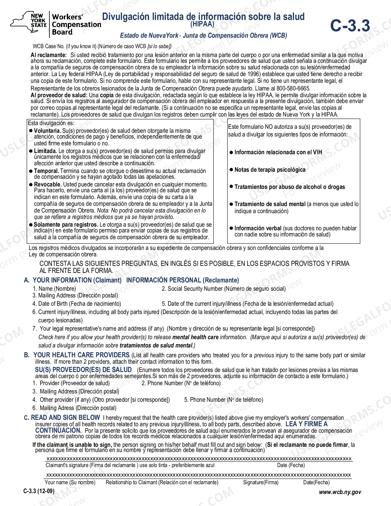 Preview Employee Claim for Compensation