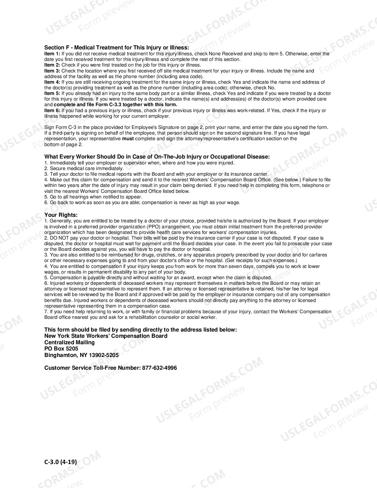 Preview Employee Claim for Compensation