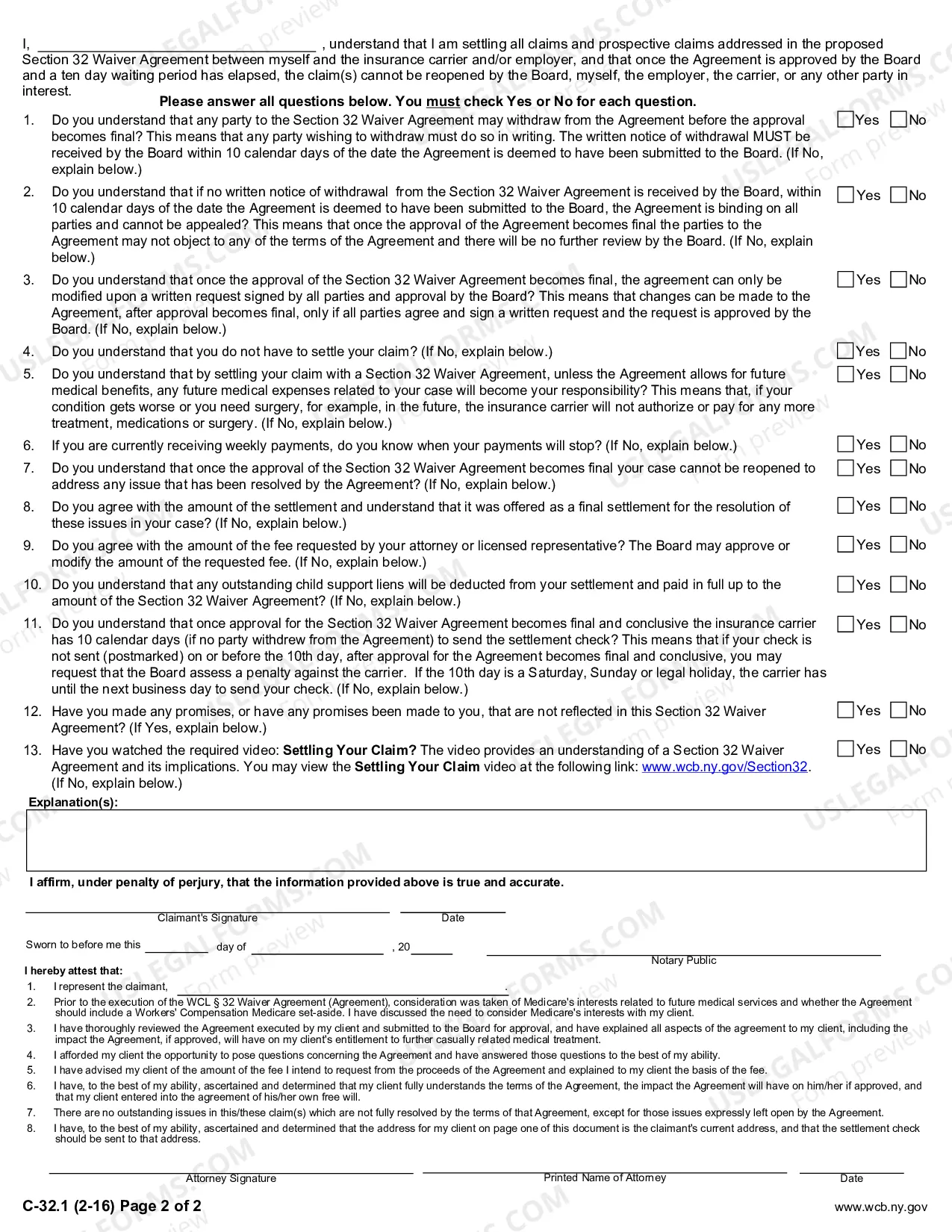 Preview Section 32 Settlement Agreement - Claimant Release