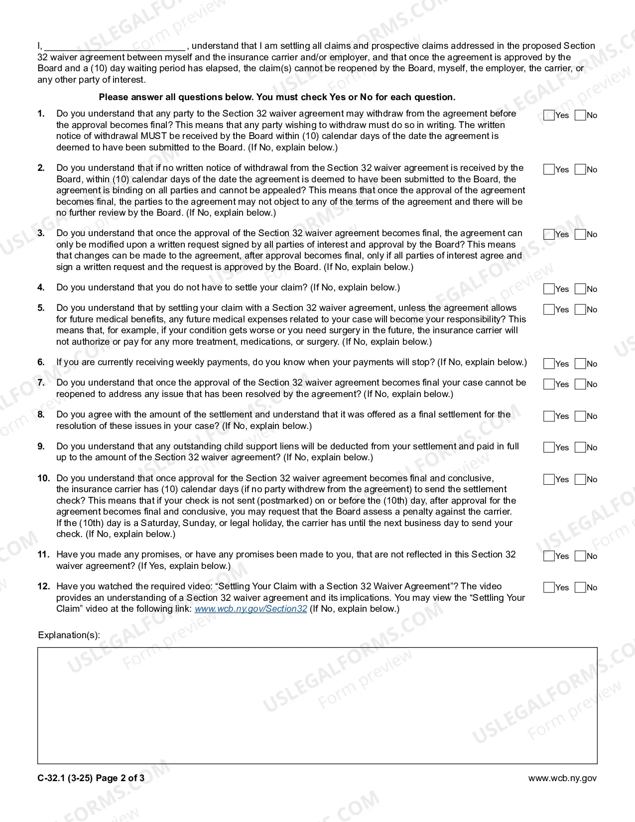 Preview Section 32 Settlement Agreement Claimant Release