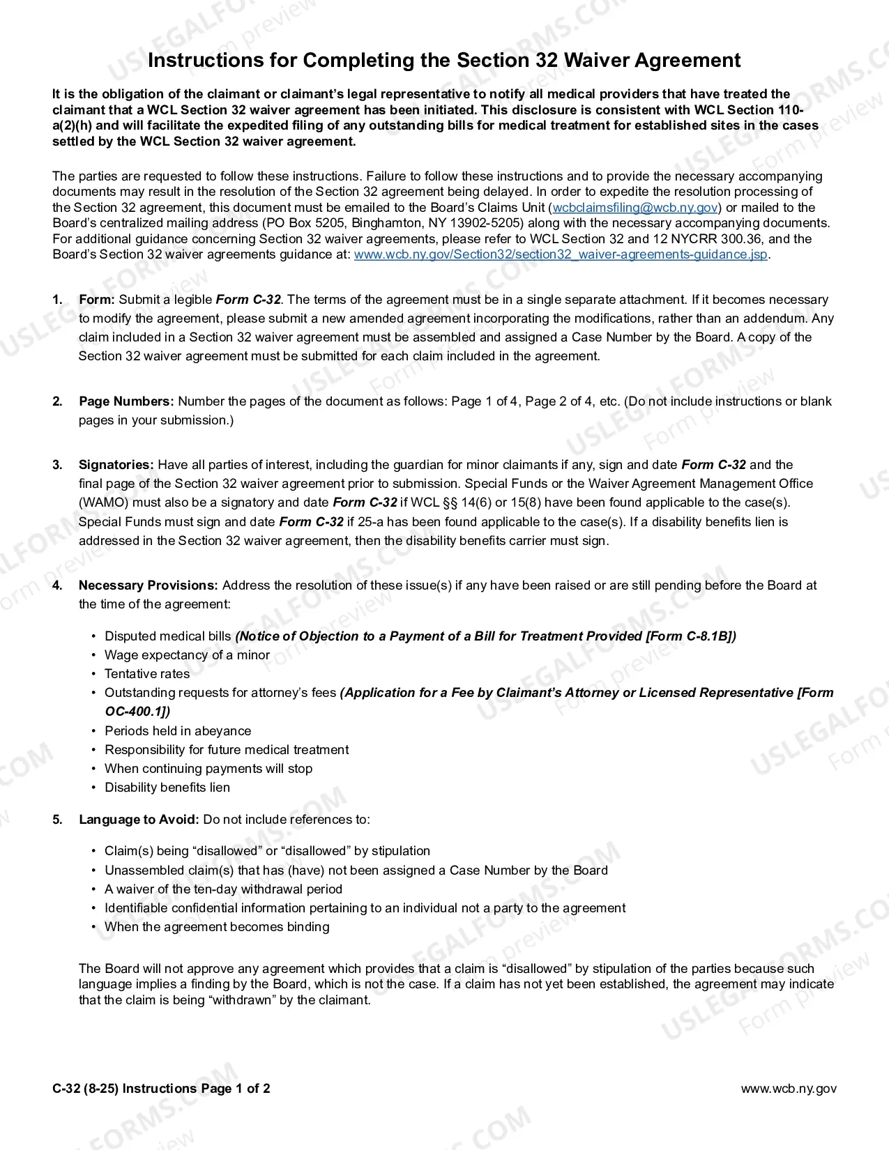 Preview Waiver Agreement - Section 32 WCL