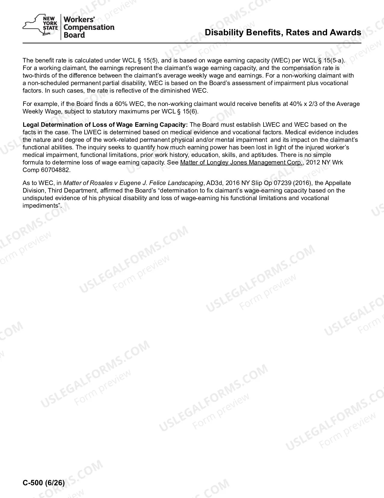 Preview Disability Benefits, Rates and Awards