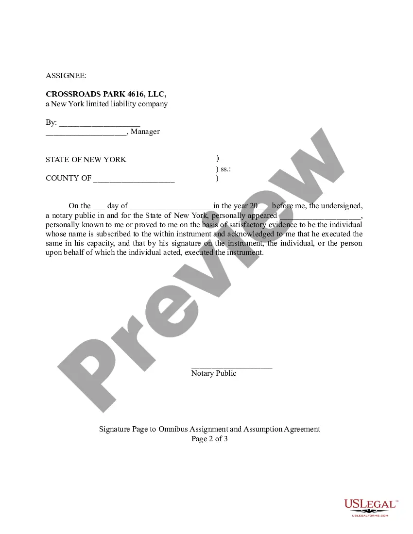 Preview Omnibus Assignment and Assumption Agreement