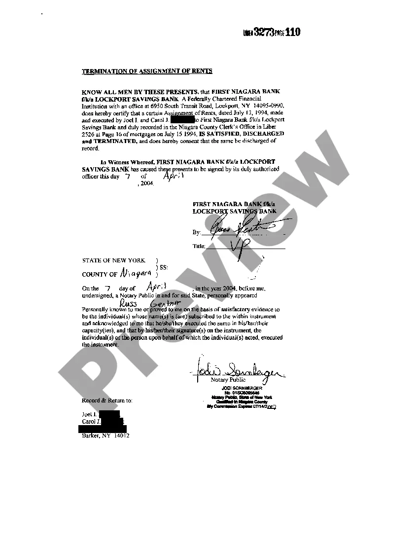 Preview Satisfaction and Termination of Assignment of Rents