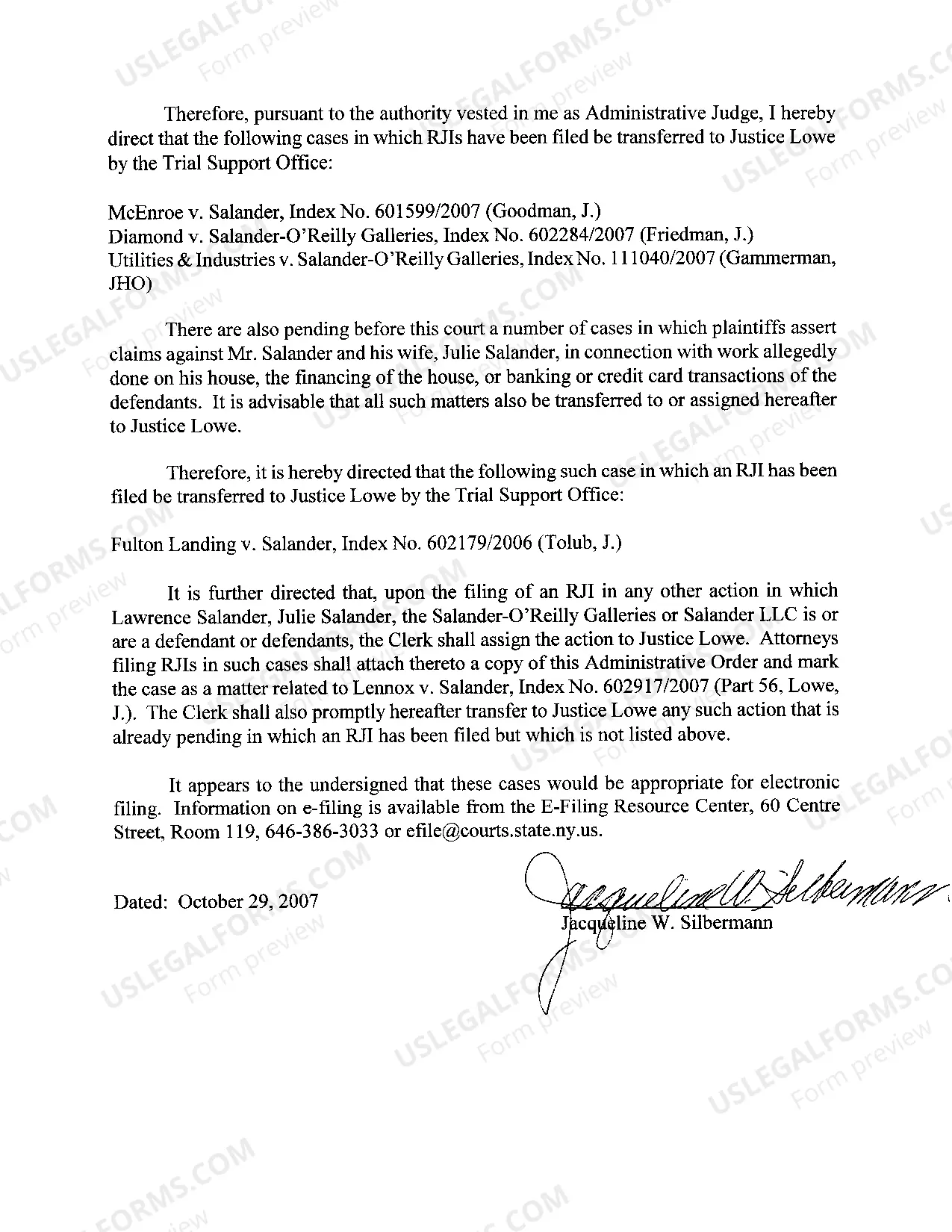 Preview Administrative Order Regarding Assignment of Certain Cases to Hon. Richard B. Lowe III (Part 56)