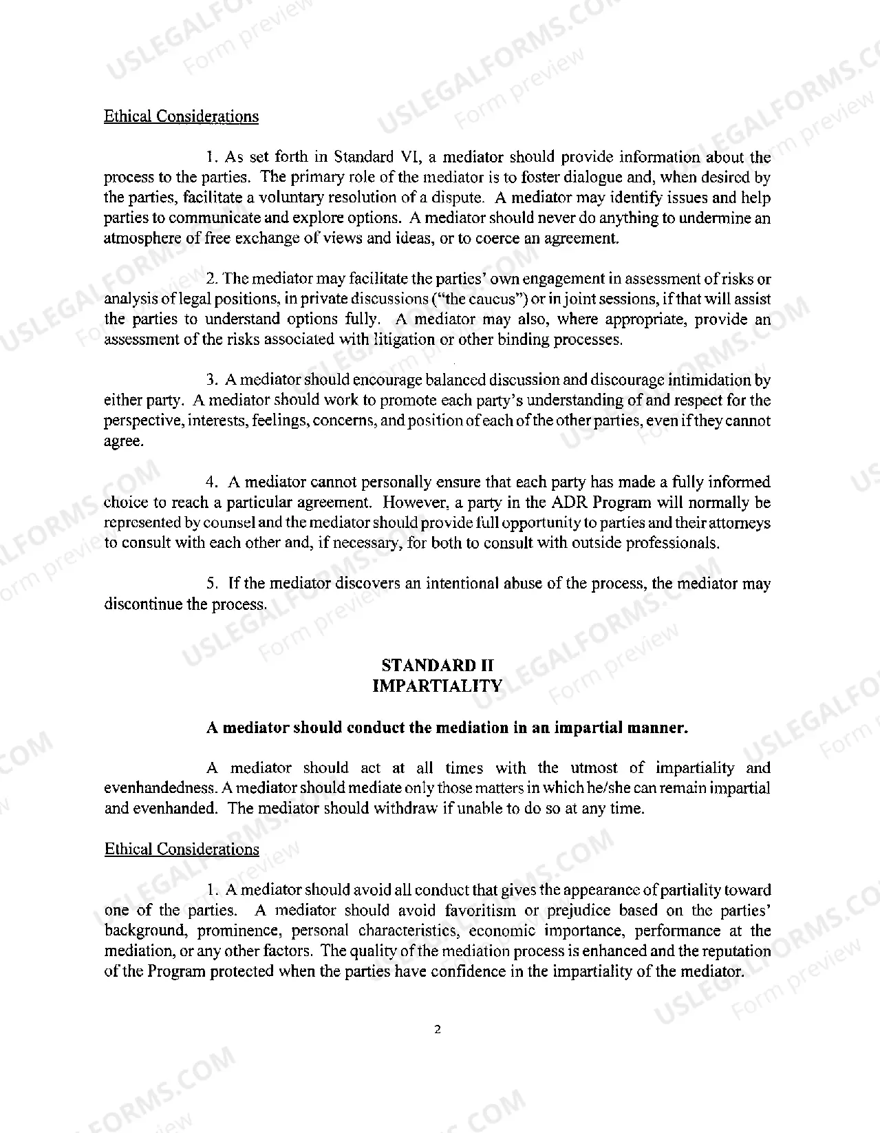 Preview Ethical Standards for Mediators