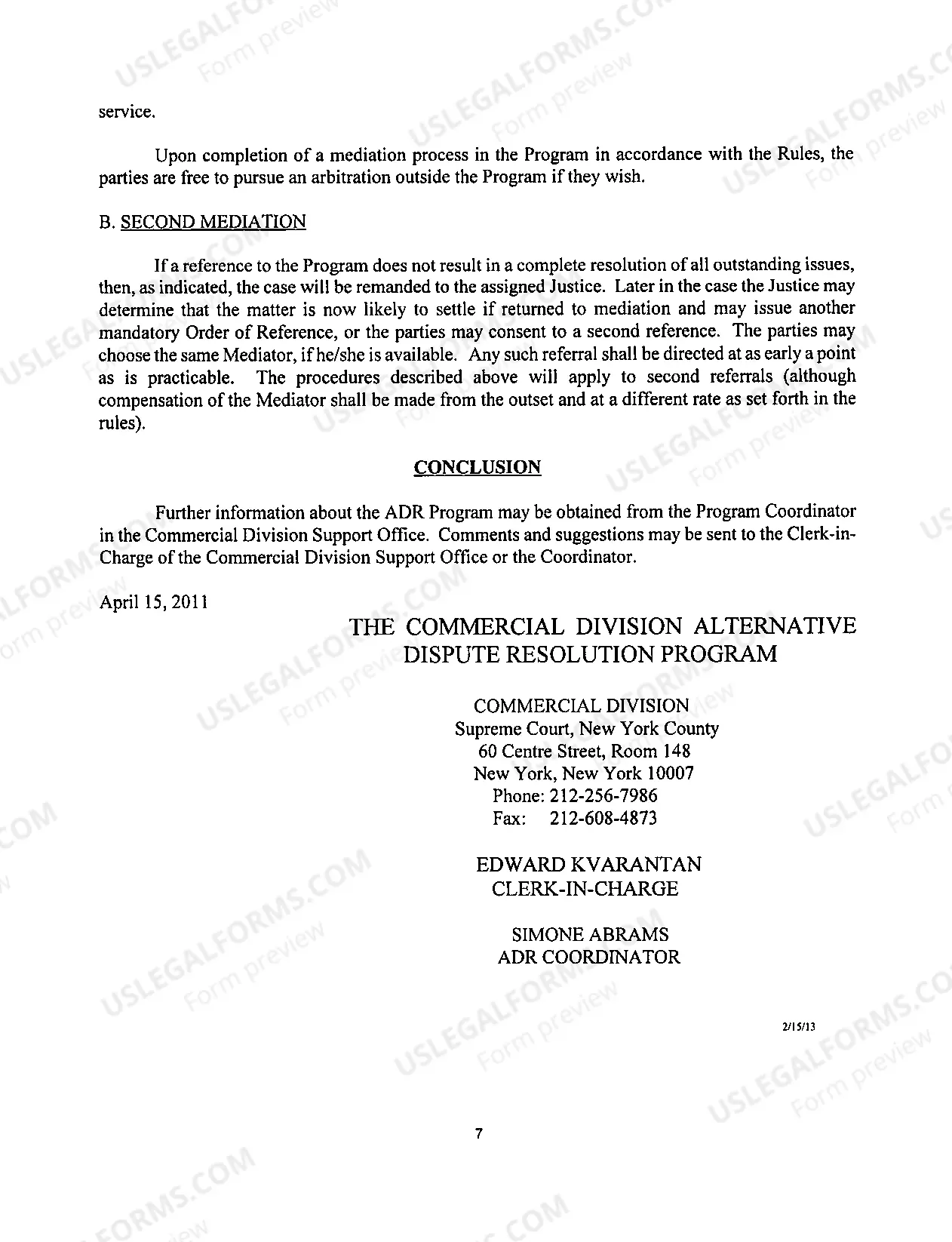 Preview Guide to the Alternative Dispute Resolution Program (rev. 2/2013)