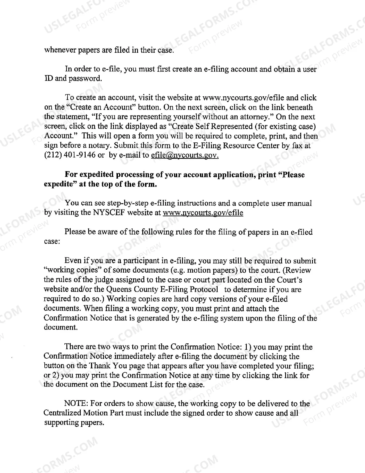 Preview Efiling Information Sheet for Actions Subject to Mandatory Electronic Filing Residential Foreclosure Queens County