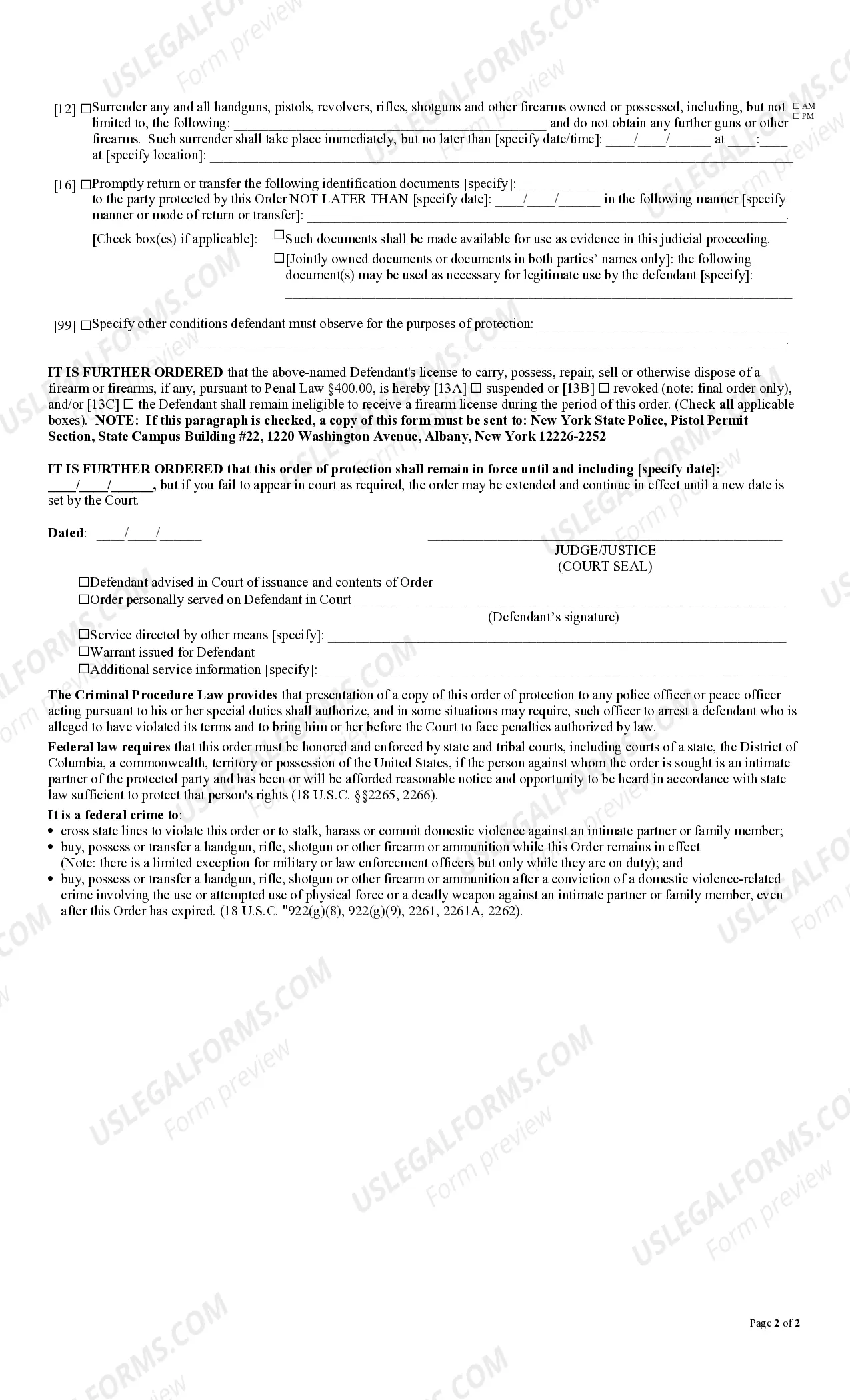 Preview Order of Protection