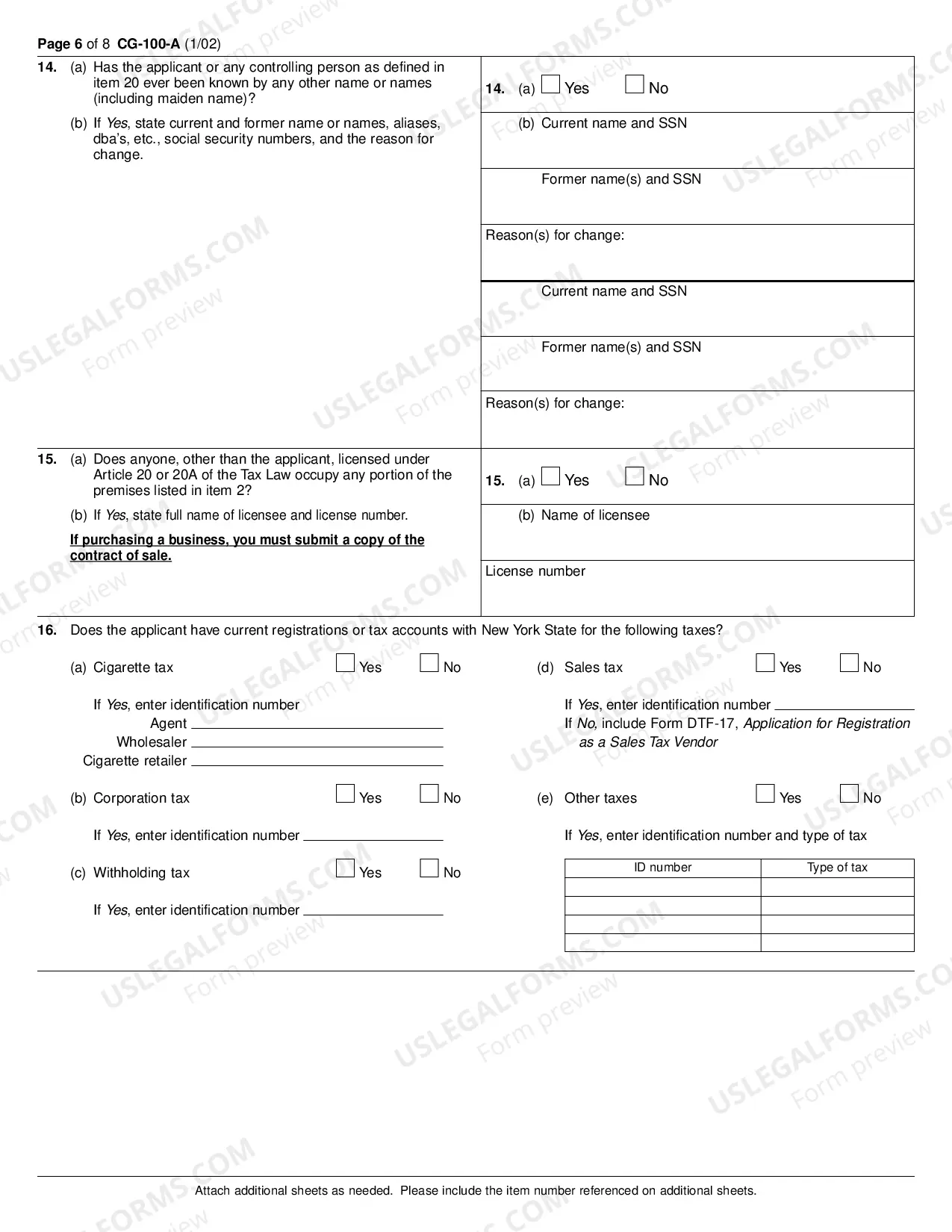 Preview Application for License as a Cigarette Agent or Agent/Wholesaler
