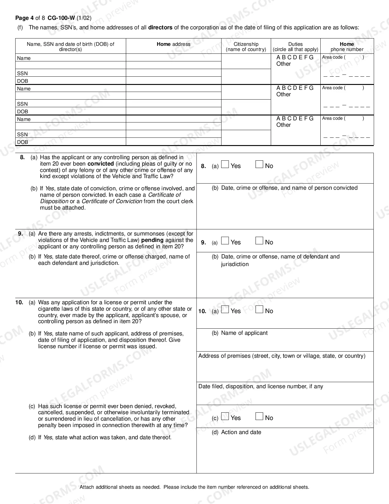 Preview Application for License as a Wholesale Cigarette Dealer Other Than Those Who Only Operate Vending Machines