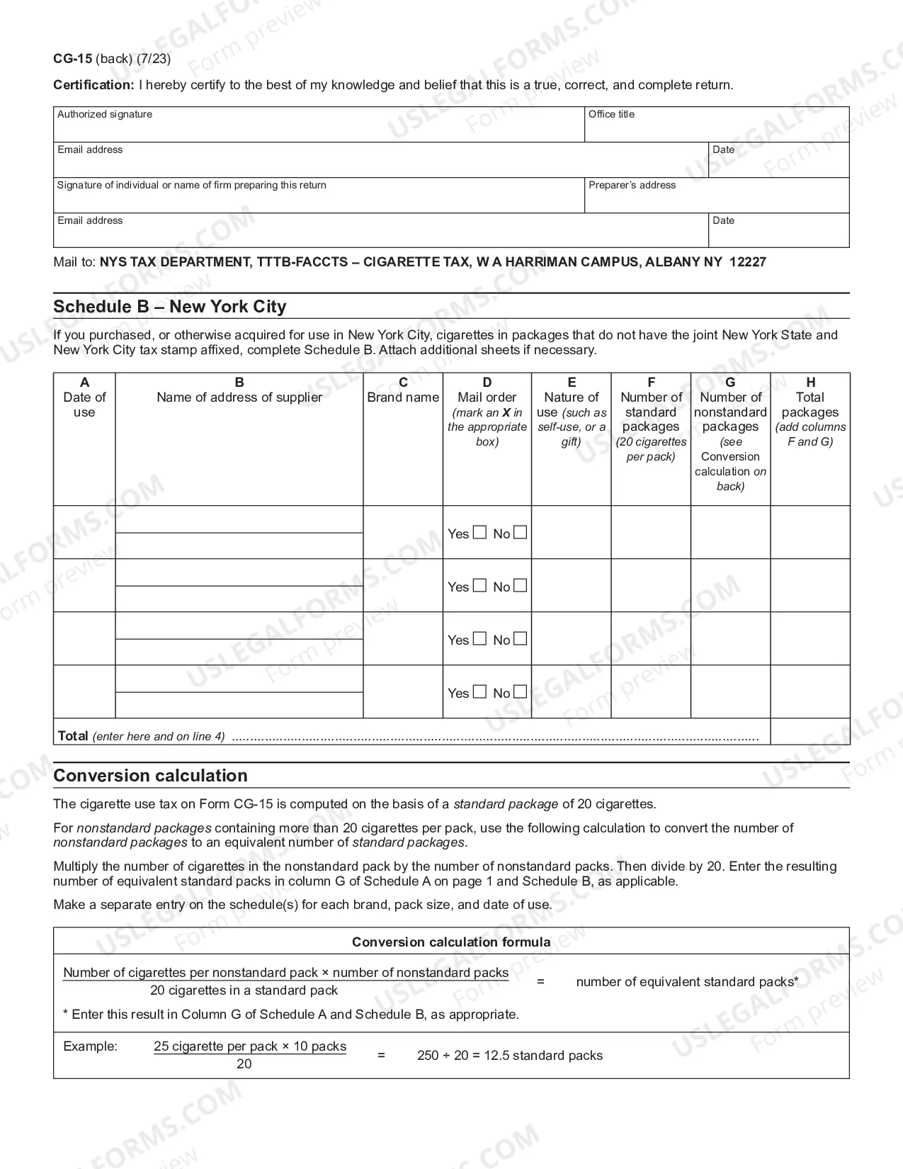 Preview Cigarette Use Tax Return