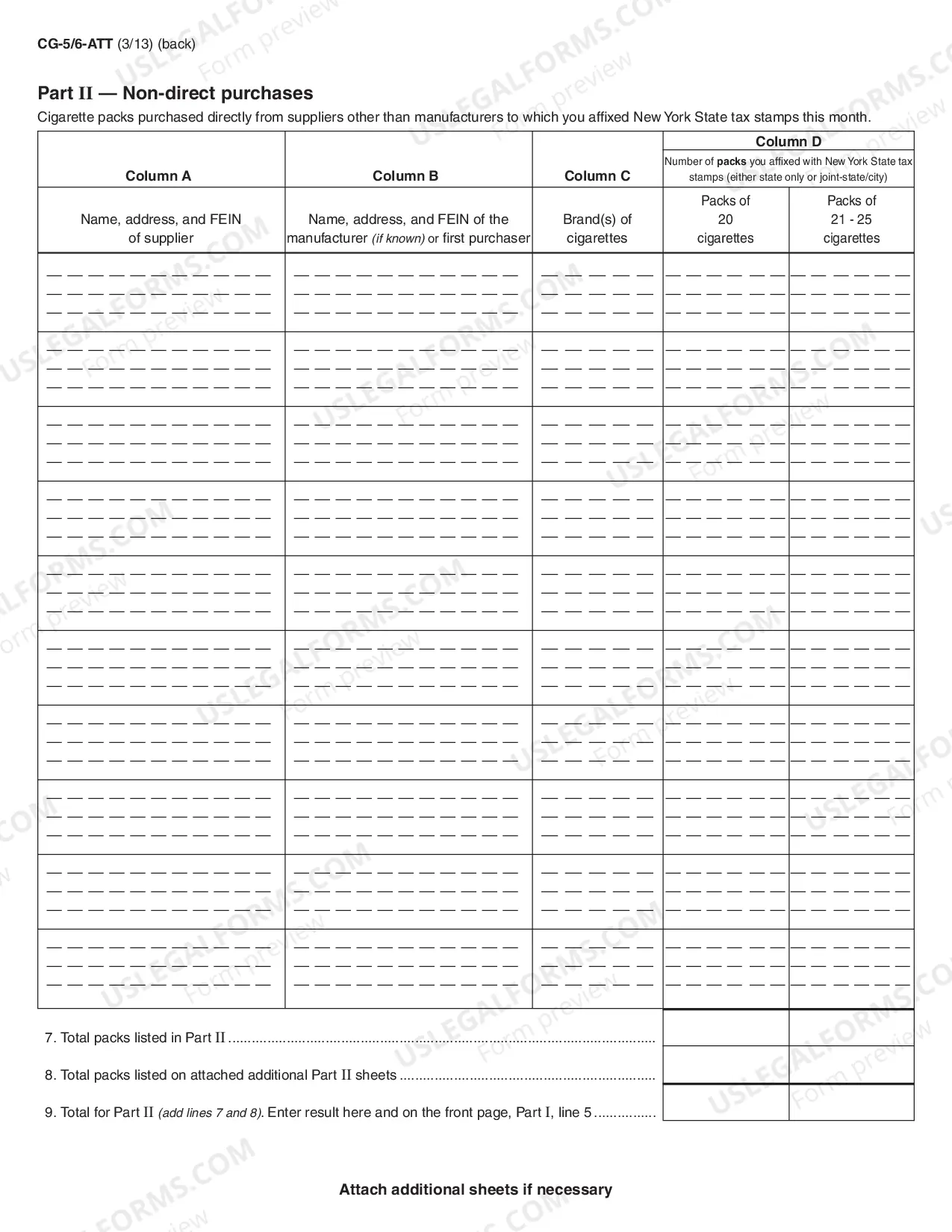 Preview Schedule B - Cigarettes Packages Stamped During the Month