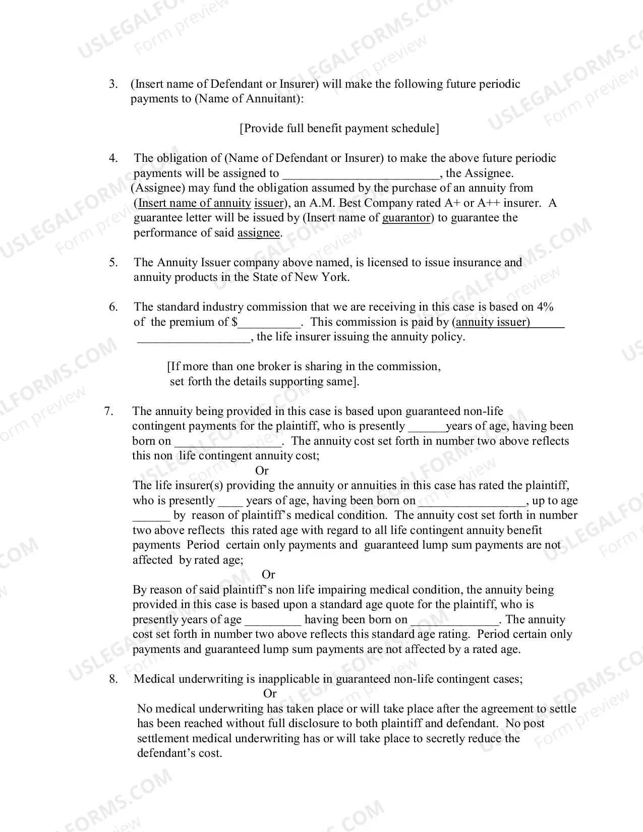 Preview Broker's Affidavit for a Structured Settlement