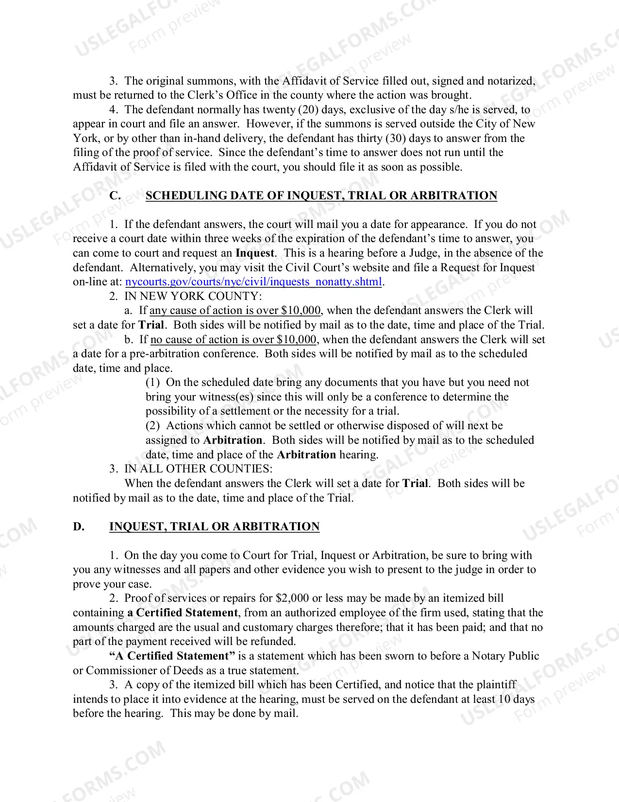 Preview Instructions for Plaintiffs Suing in Person (CIV-GP-60)