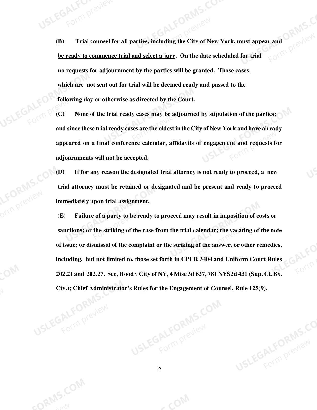 Preview Settlement Conferences & Trial Assignment - updated 10/06/08