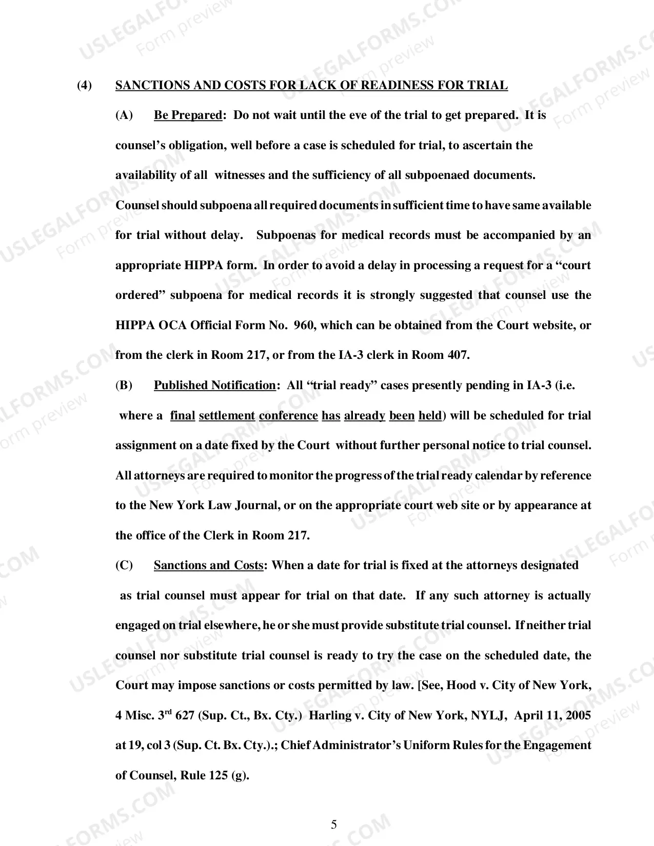 Preview Settlement Conferences & Trial Assignment - updated 10/06/08