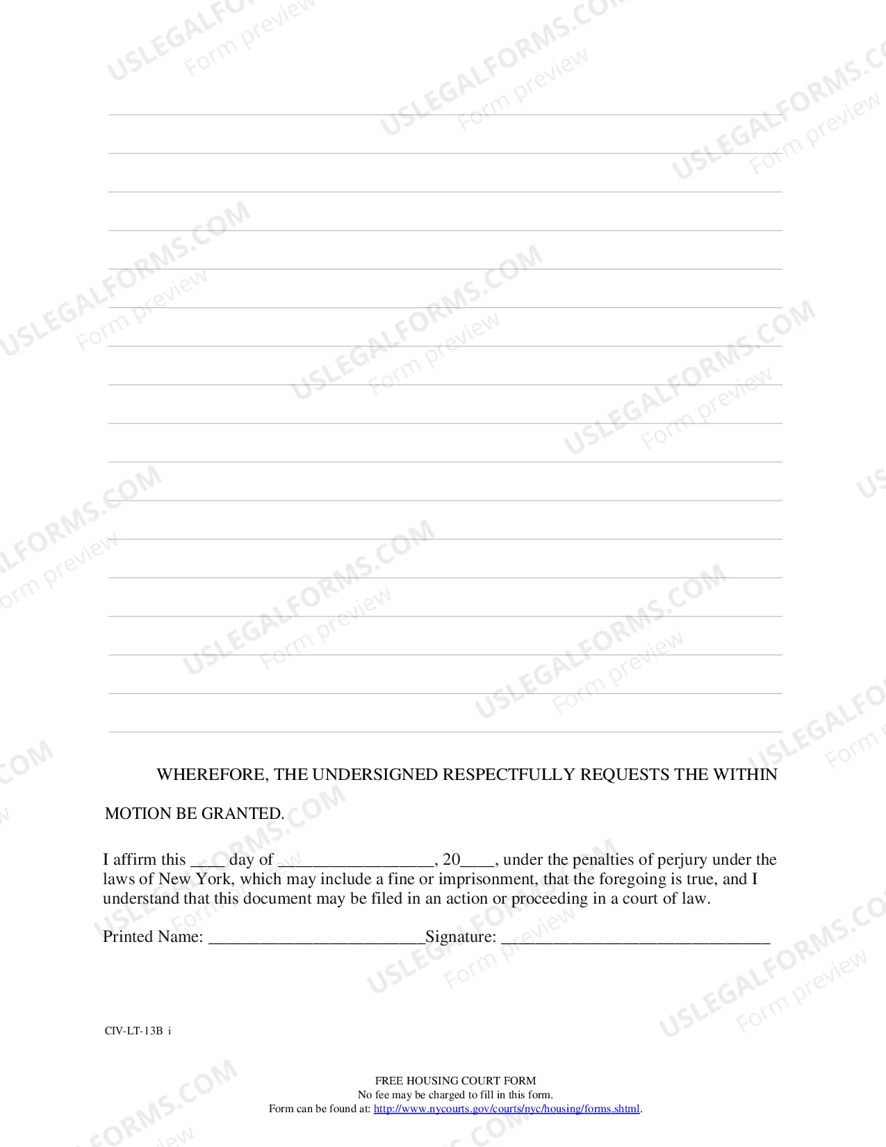 Preview Reply Affidavit (CIV-LT-13B) Learn More