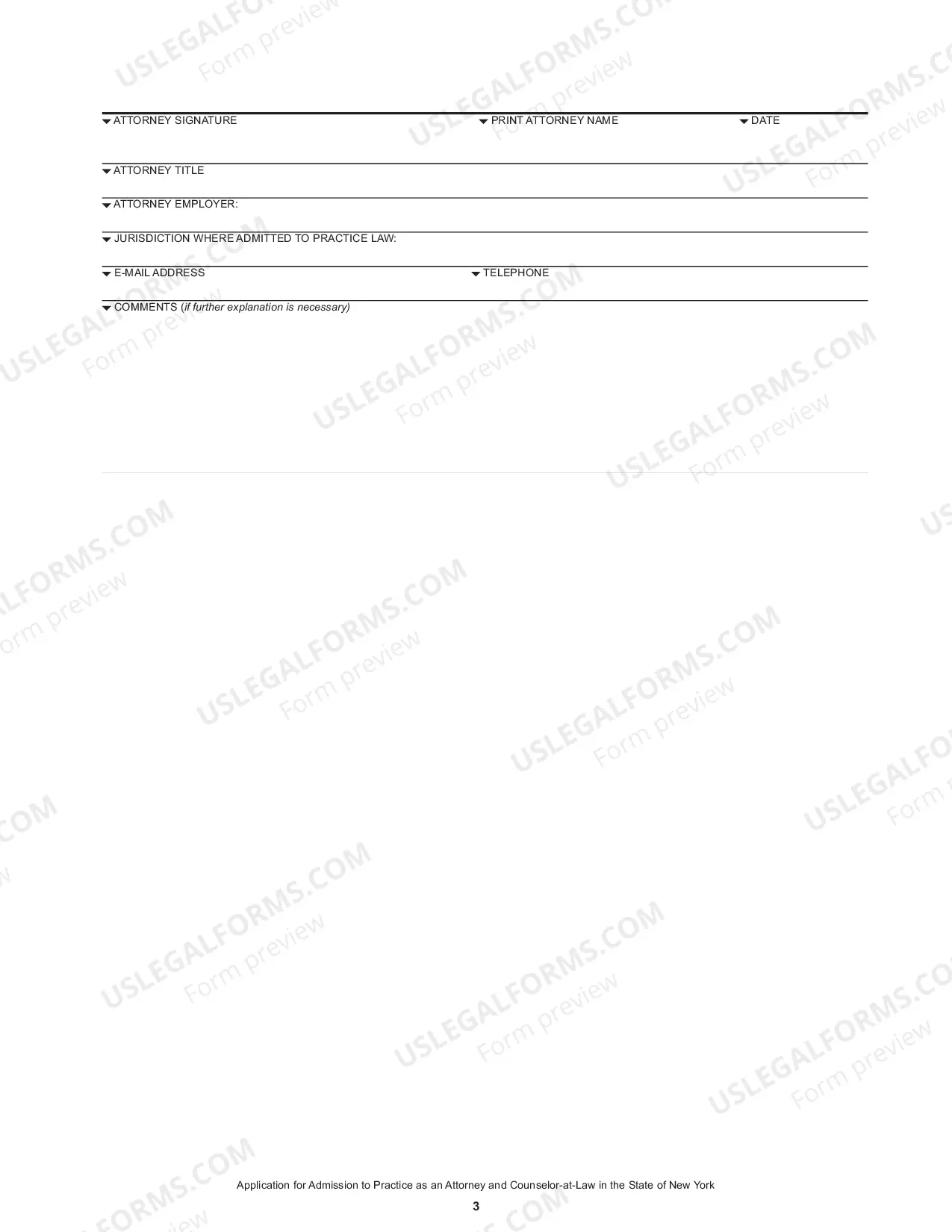 Preview Form Affidavit As To Applicants Compliance With The Pro Bono Requirements