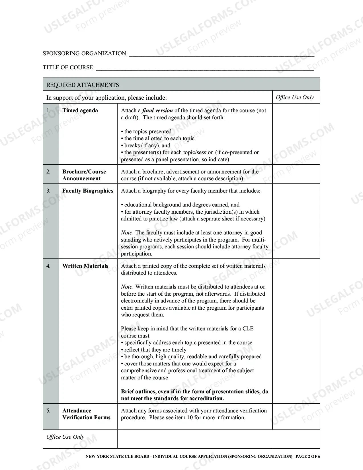 Preview Individual Course (for Sponsoring Organization)