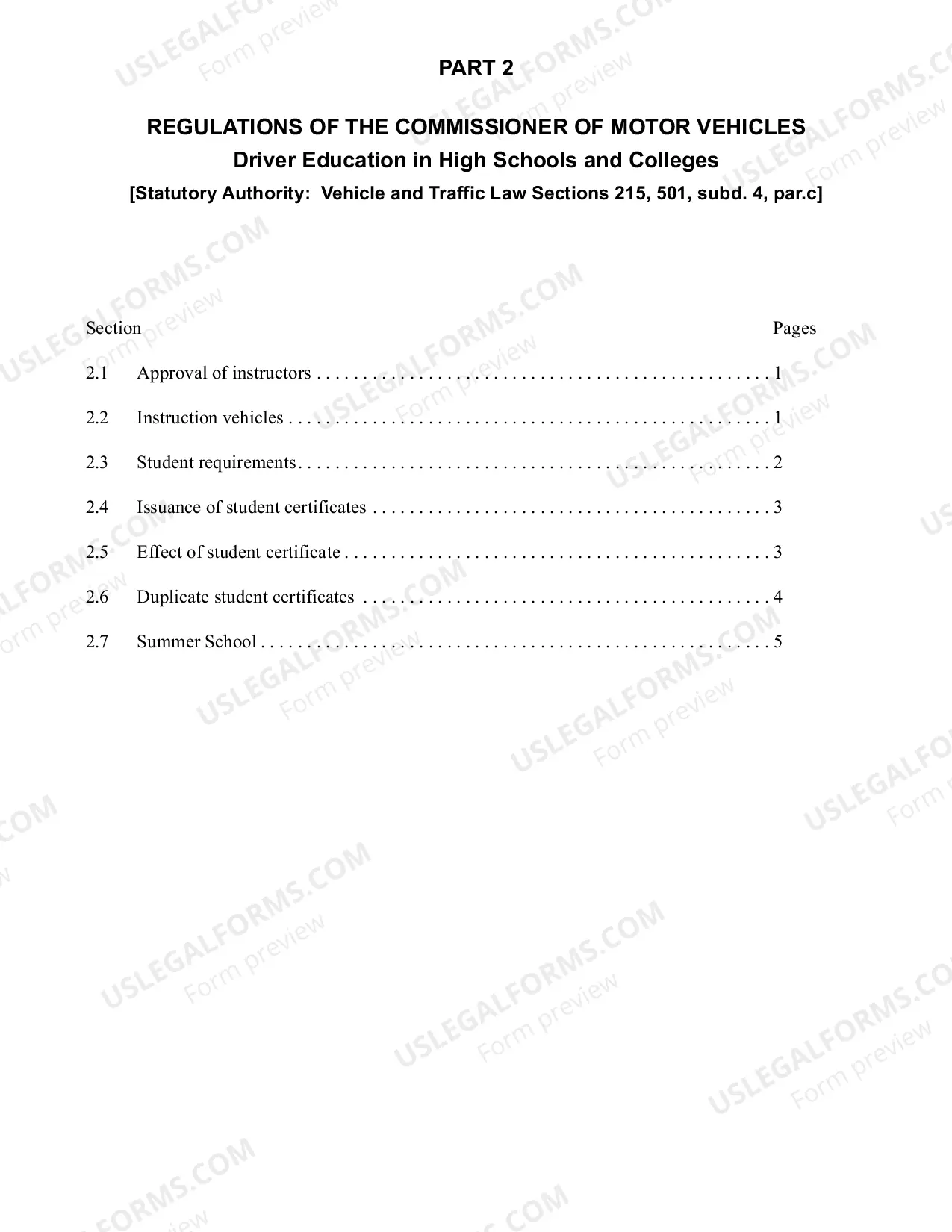Preview Part 2 of DMV Commissioner's Regulations