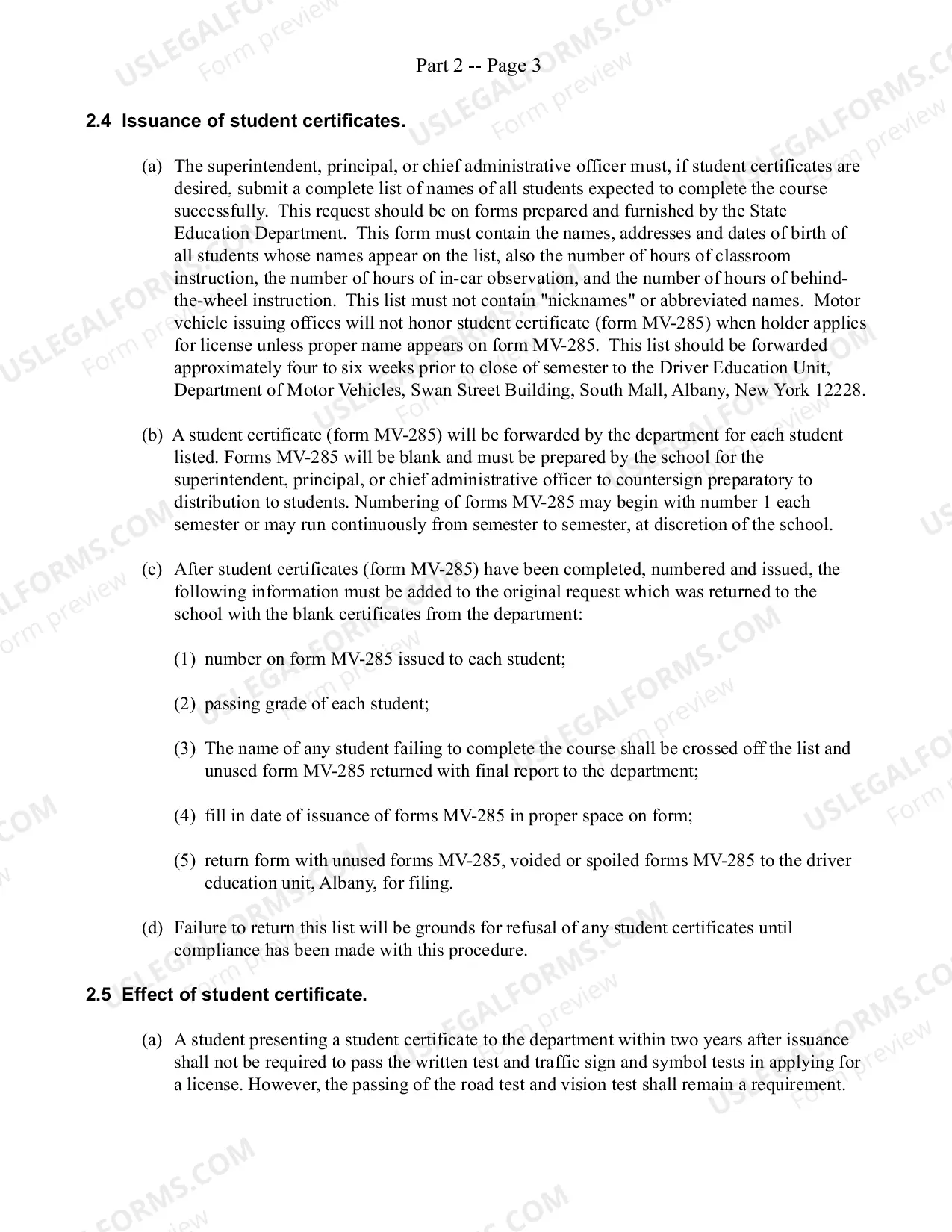 Preview Part 2 of DMV Commissioner's Regulations