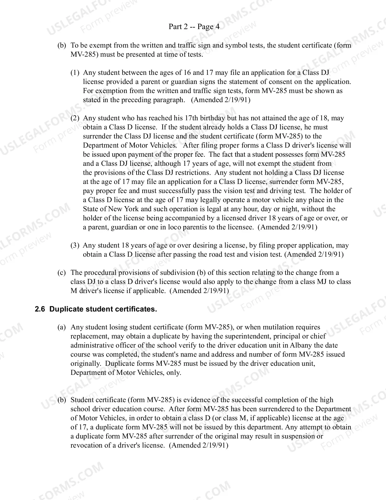 Preview Part 2 of DMV Commissioner's Regulations