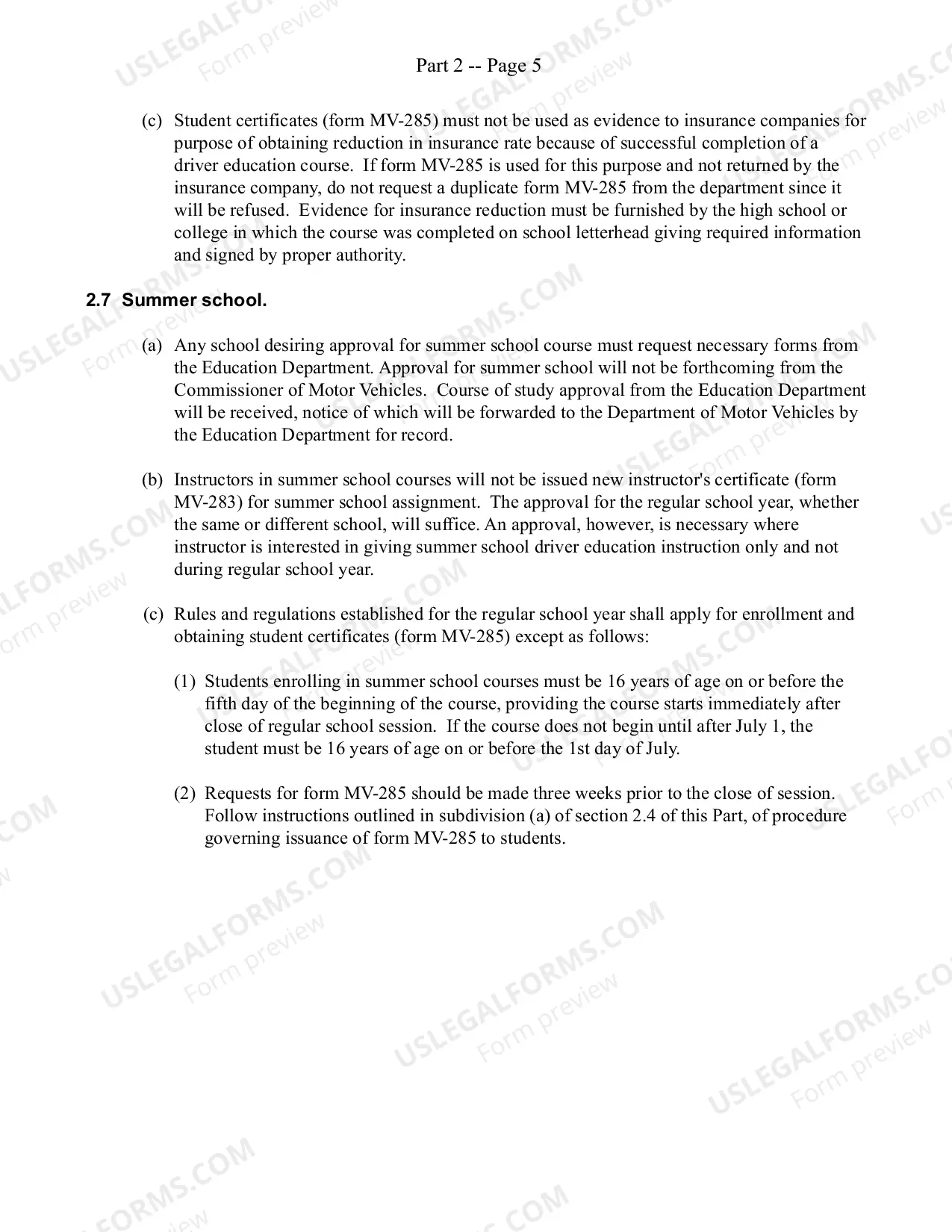 Preview Part 2 of DMV Commissioner's Regulations