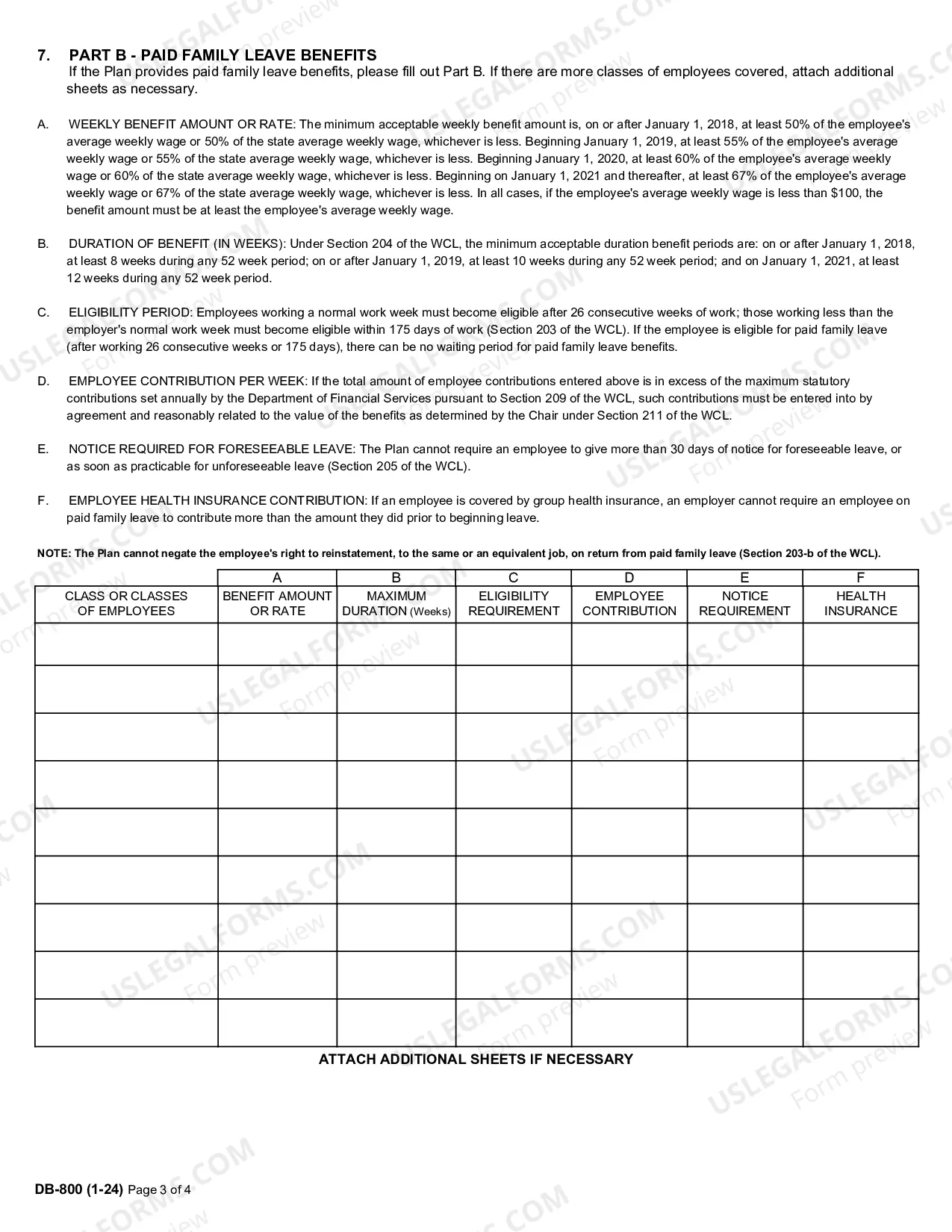 Preview Self-Insured Employers providing Disability and/or Paid Family Leave Benefits offering a shorter waiting period or a longer duration than statute requires (Application and Agreement)