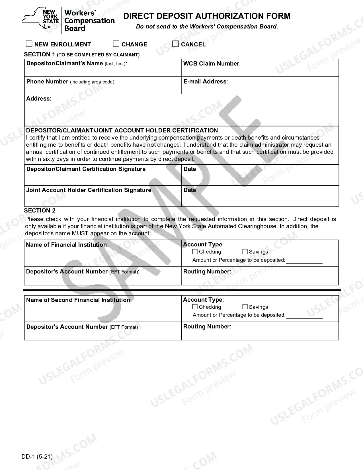 Preview Direct Deposit of Benefit Authorization Form