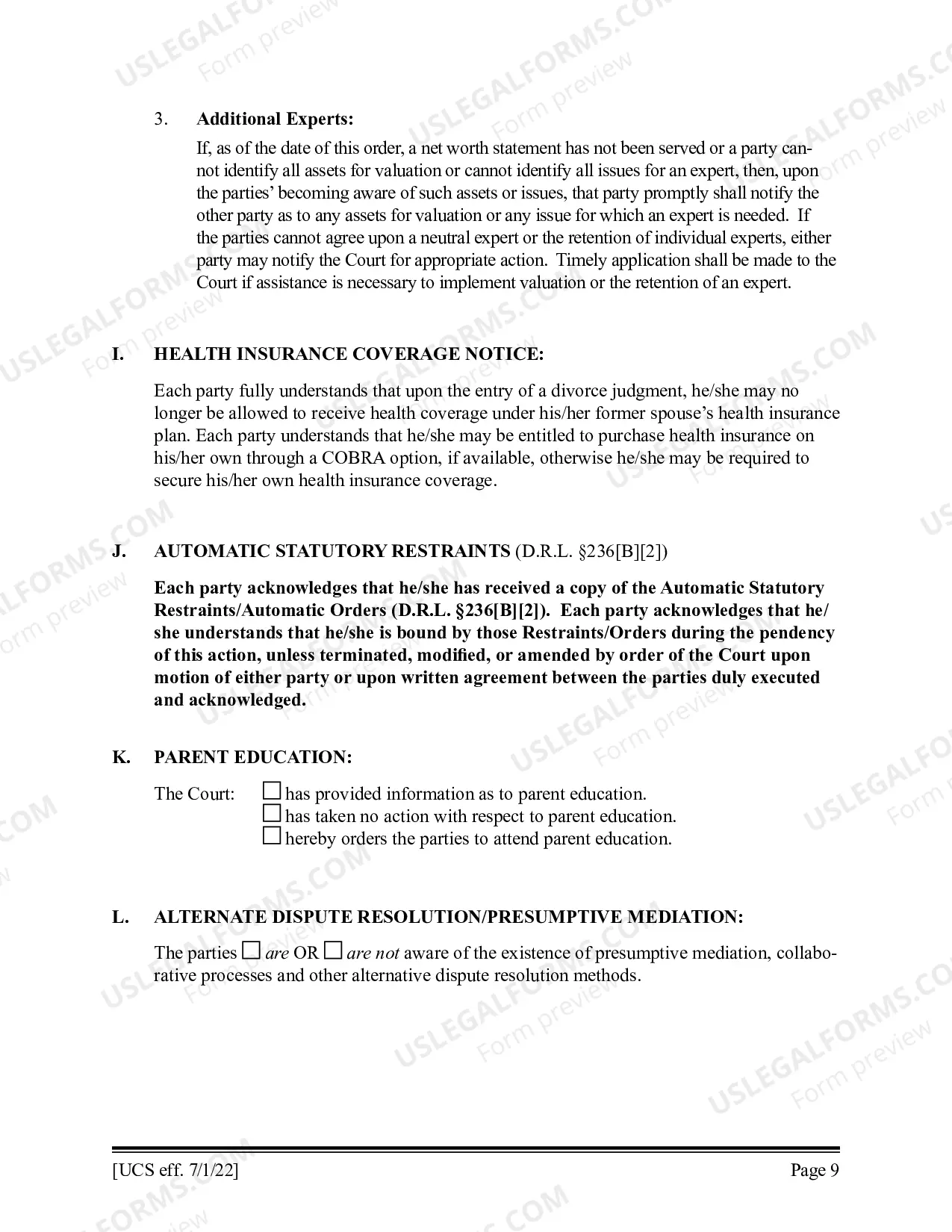 Preview Preliminary Conference Stipulation-Order Contested Matrimonial