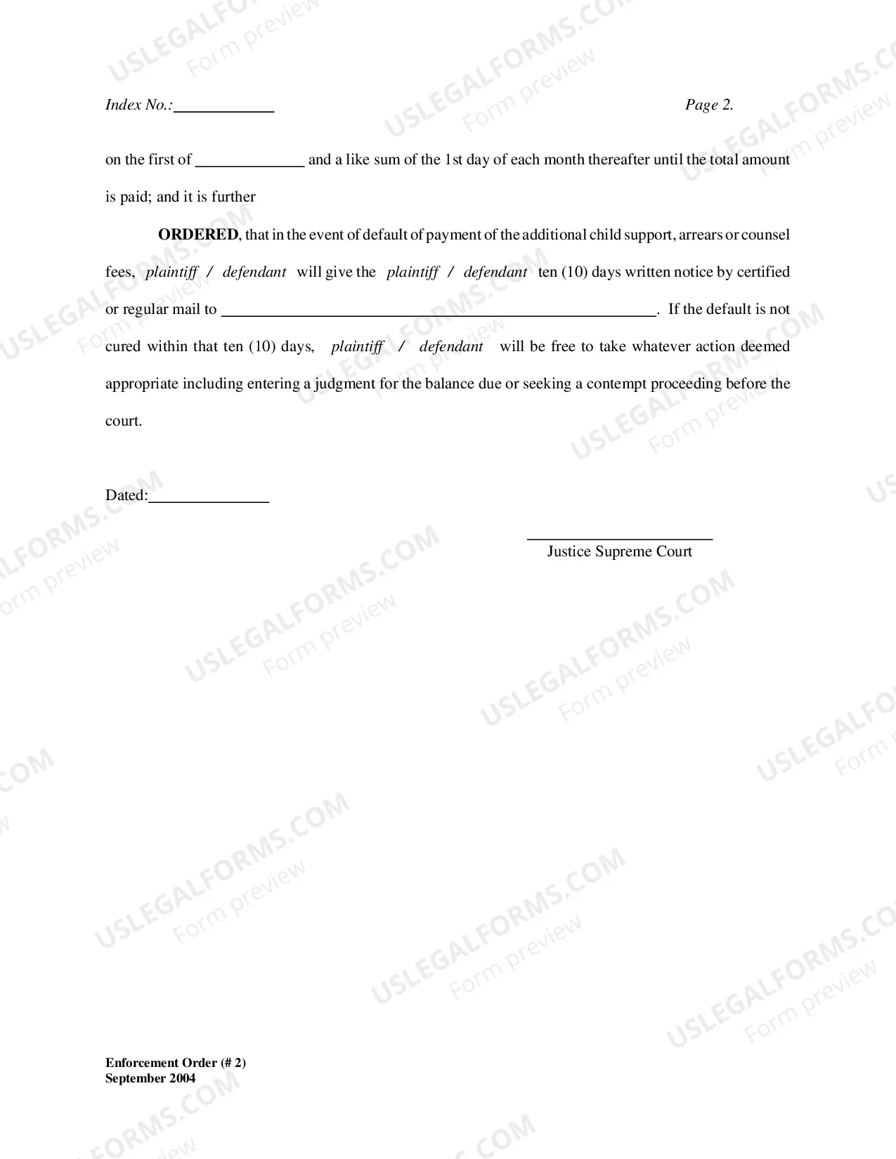 Preview Enforcement Order (No. 2)