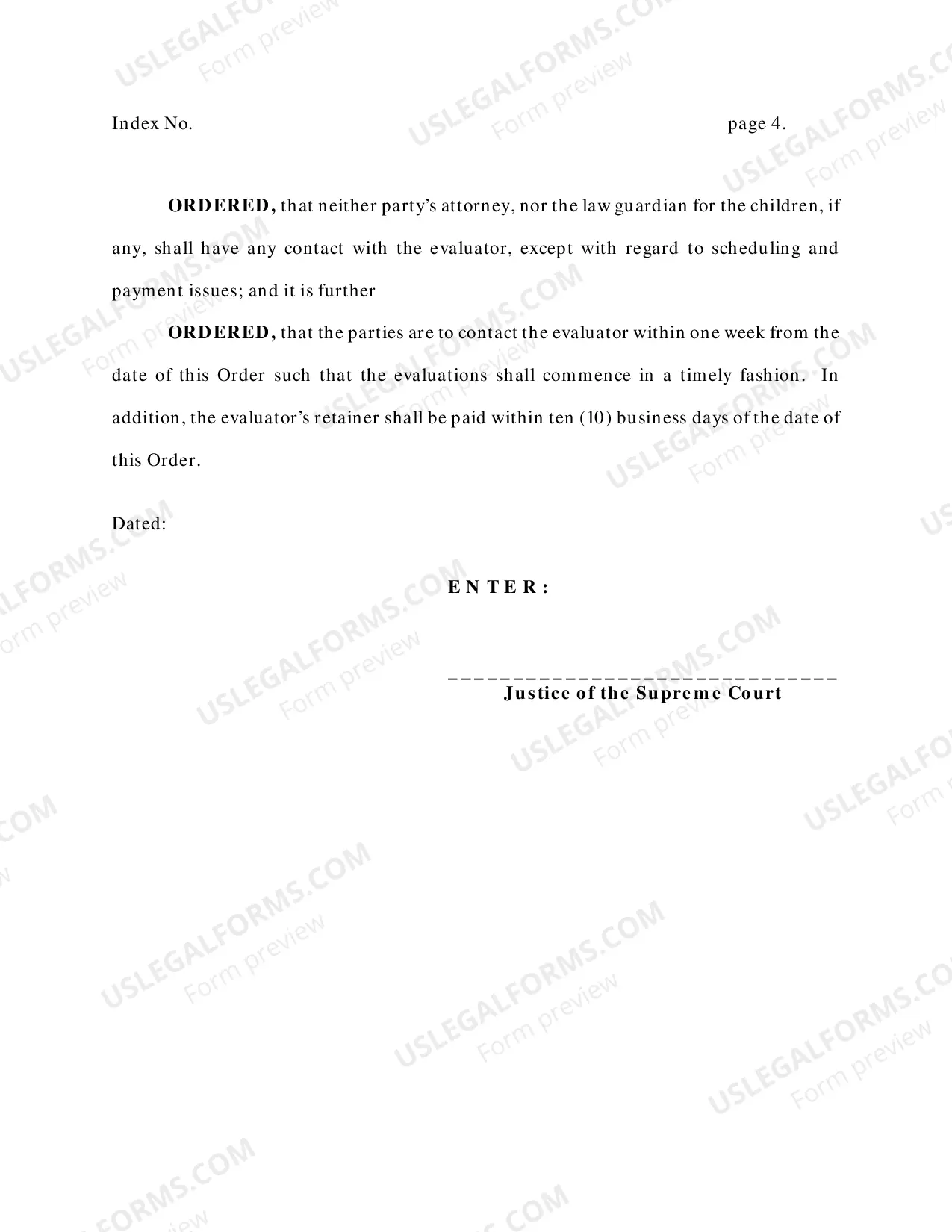 Preview Order Appointing Forensic Evaluator For Custody Proceedings