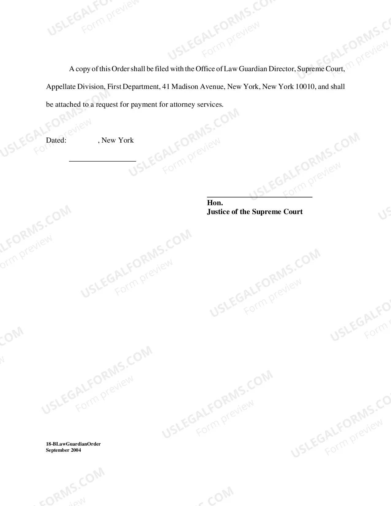Preview Order Assigining 18-B Law Guardian