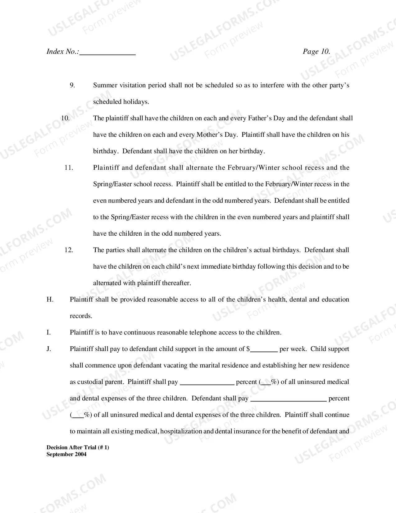 Preview Decision After Trial (No. 1)