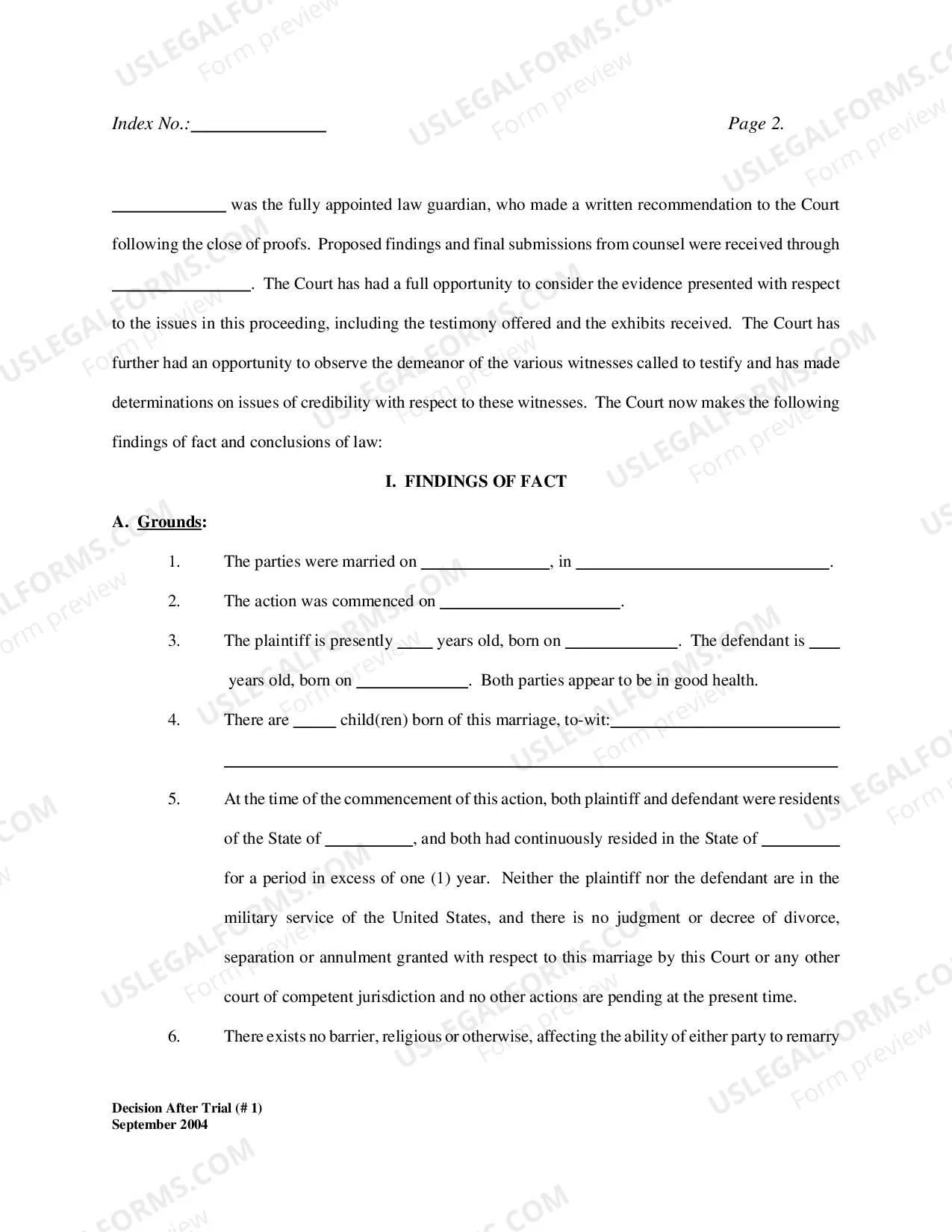 Preview Decision After Trial (No. 1)