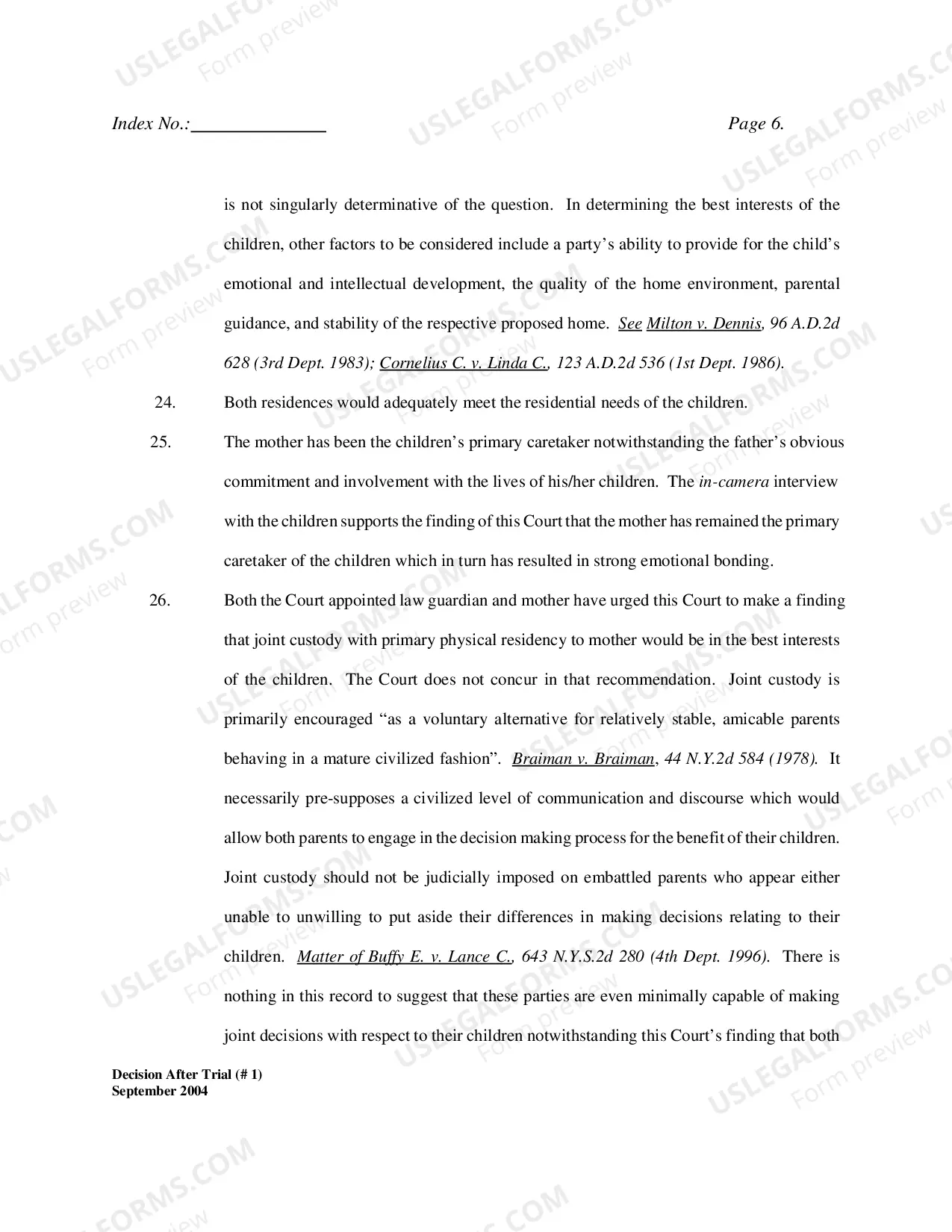 Preview Decision After Trial (No. 1)