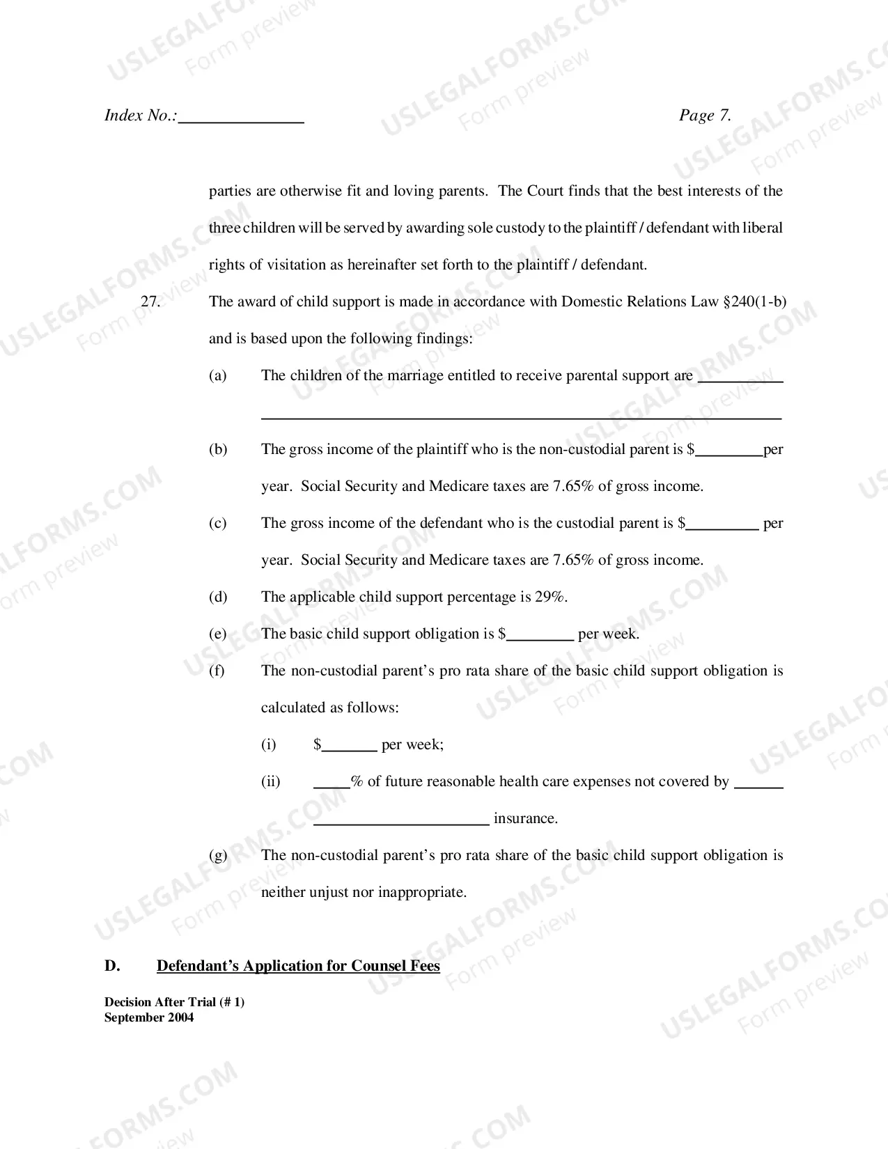 Preview Decision After Trial (No. 1)