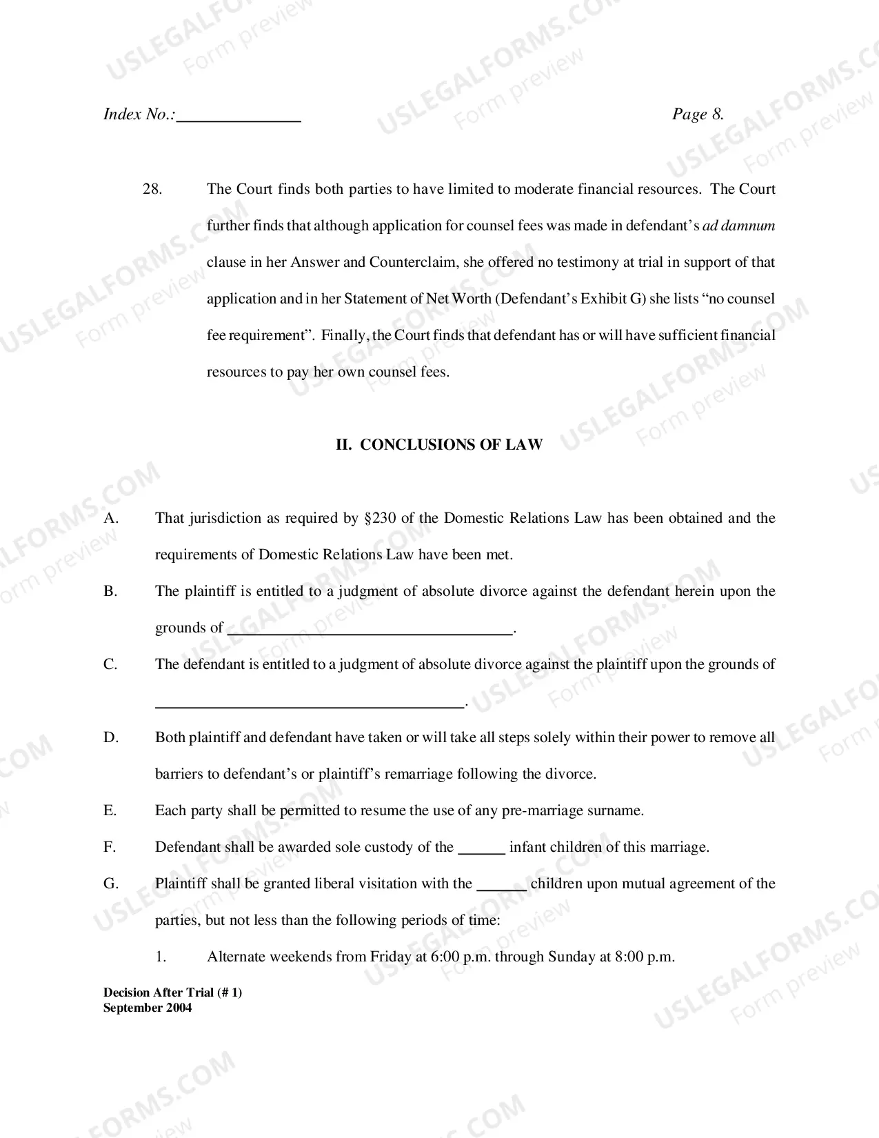 Preview Decision After Trial (No. 1)