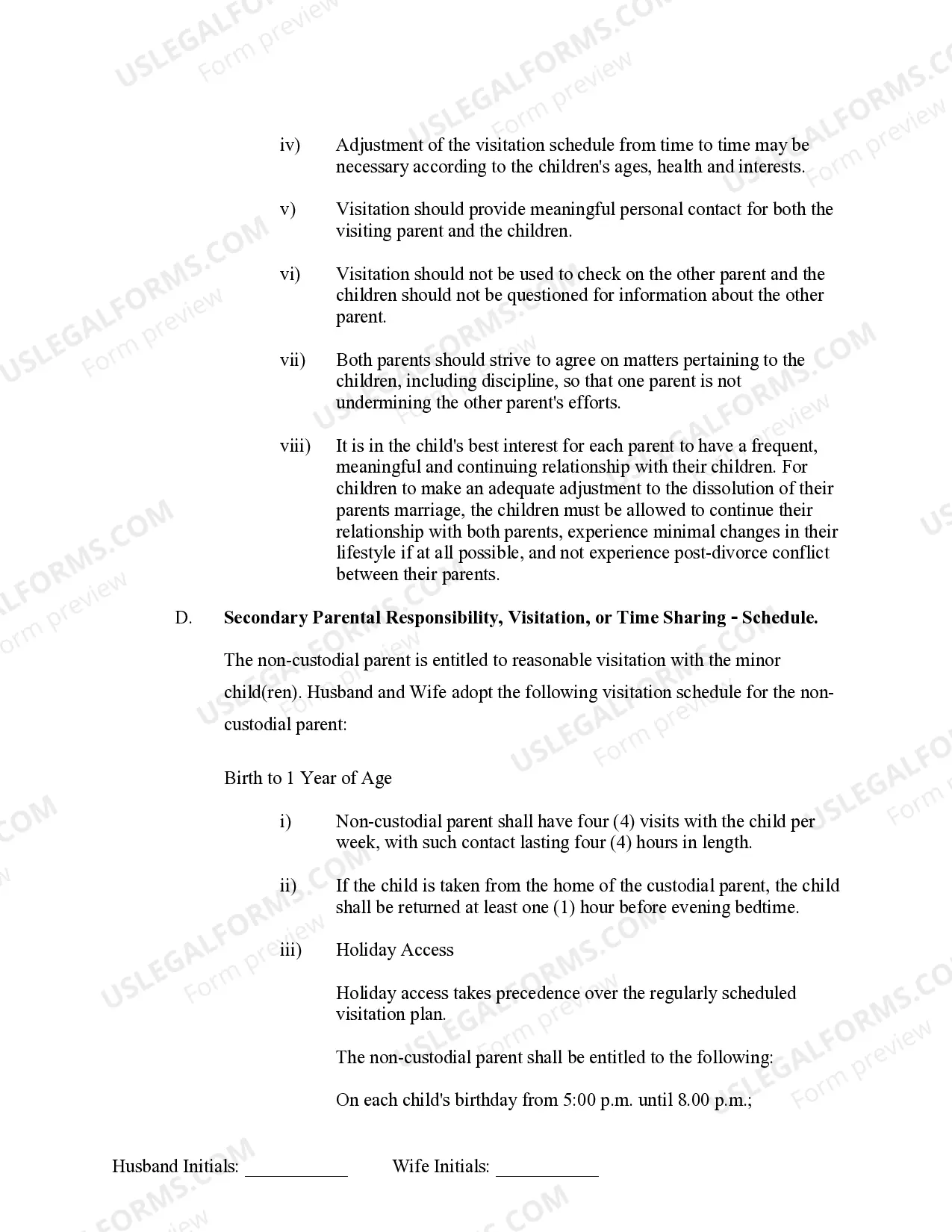 Preview Marital Domestic Separation and Property Settlement Agreement Minor Children no Joint Property or Debts effective Immediately