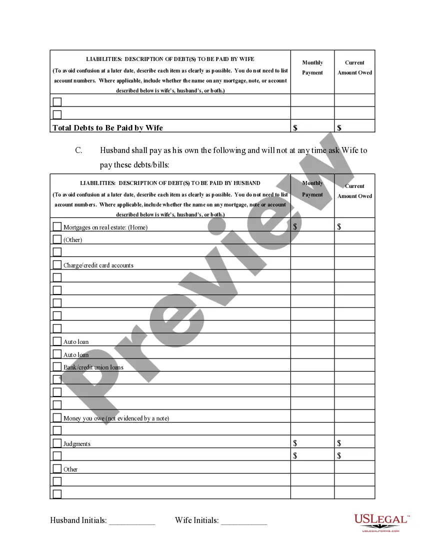 Preview Marital Domestic Separation and Property Settlement Agreement Adult Children Parties May have Joint Property or Debts where Divorce Action Filed