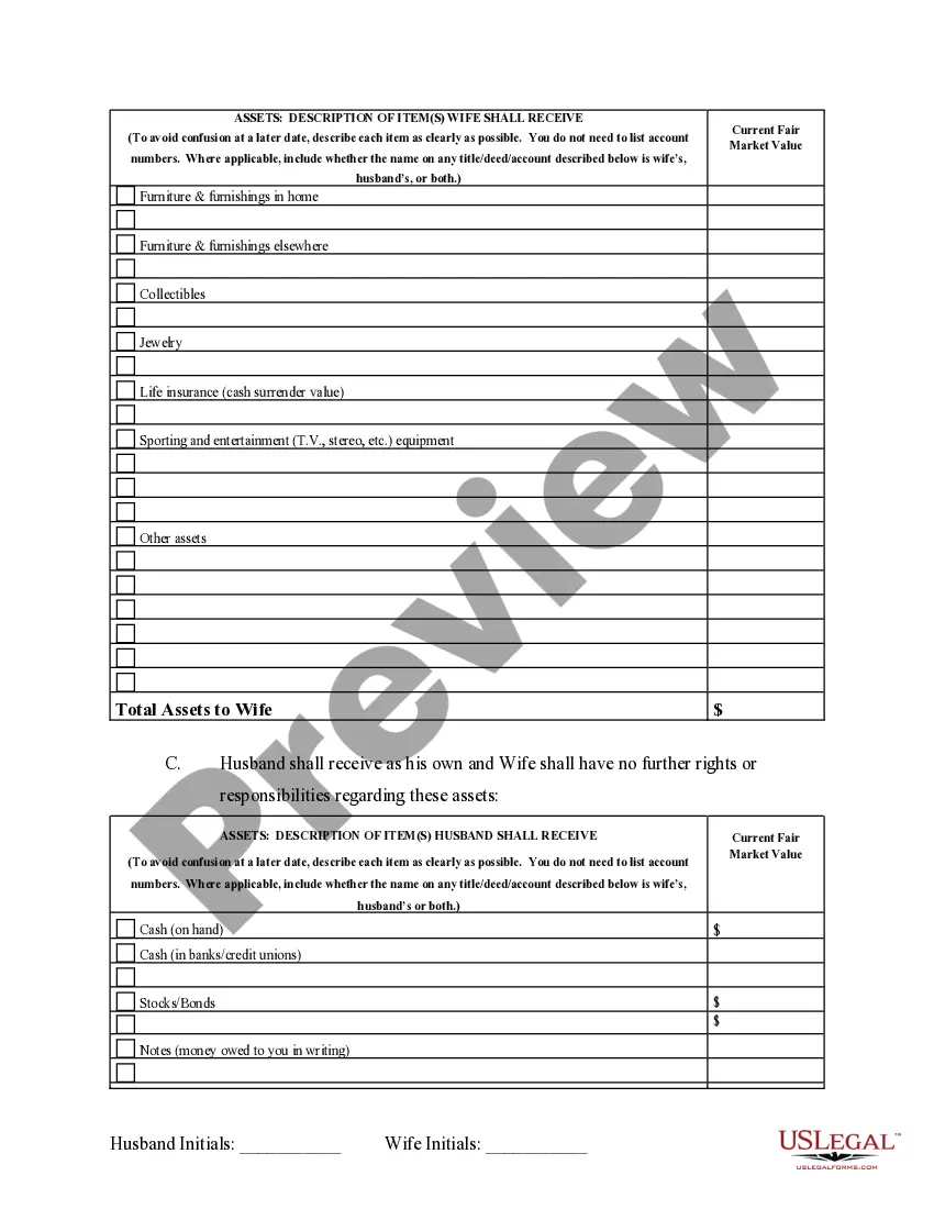 Preview Marital Domestic Separation and Property Settlement Agreement Adult Children Parties May have Joint Property or Debts where Divorce Action Filed