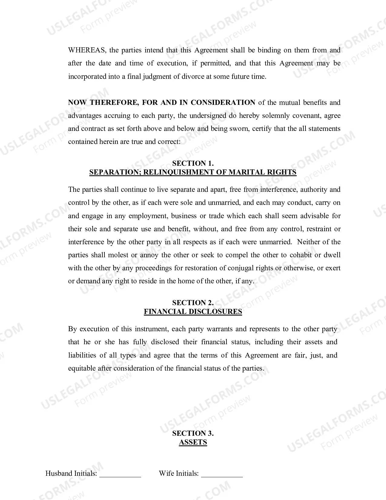 Preview Marital Domestic Separation and Property Settlement Agreement Adult Children Parties May have Joint Property or Debts effective Immediately