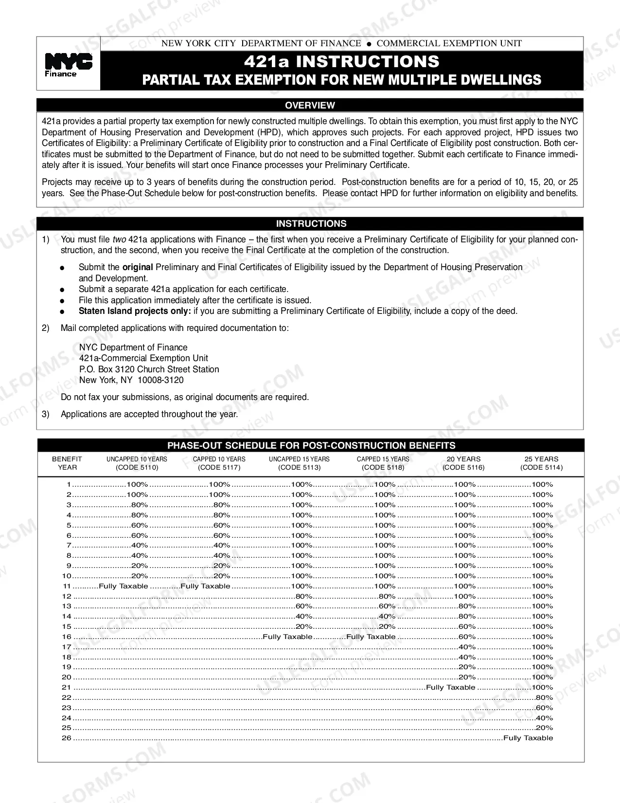 Preview Application-Partial Tax Exemption For New Multiple Dwellings